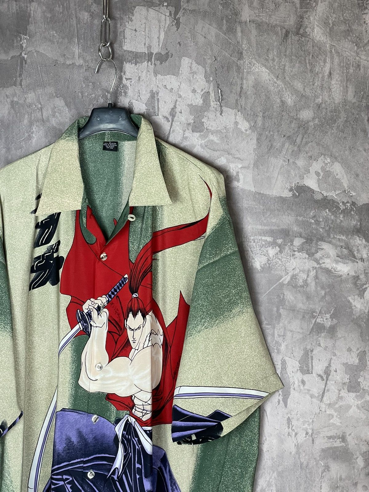 Anime × Japanese Brand × Vintage Vintage Samurai Anime Movie Rare Button Up Oversize Shirt Size US L / EU 52-54 / 3 - 4 Thumbnail