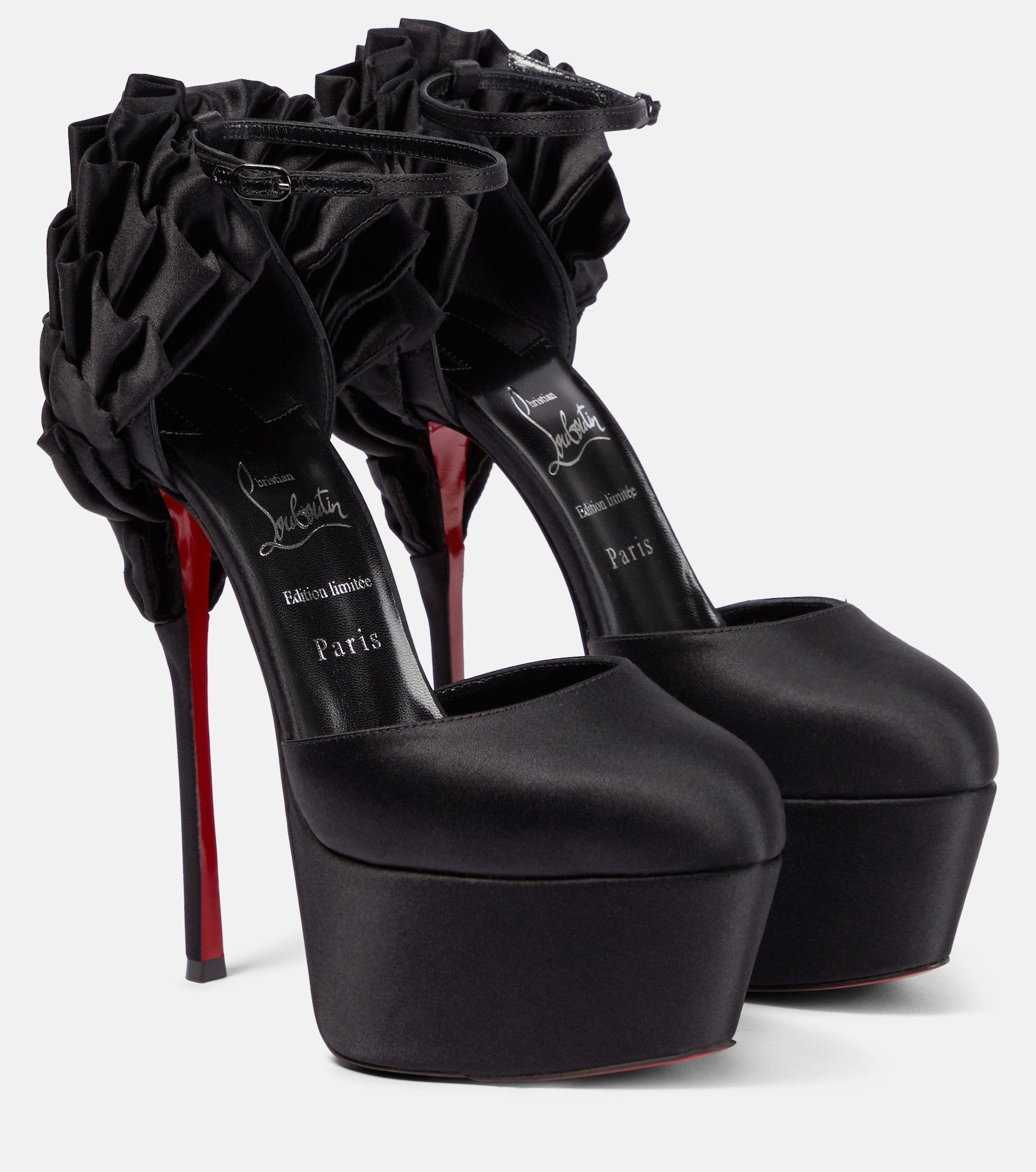 Christian Louboutin o1s1wg110325 Maria Frou Alta 160 in Black Size US 12 / IT 42 - 3 Thumbnail