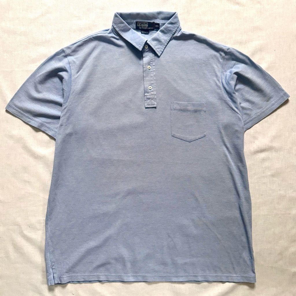 Polo Ralph Lauren Polo by Ralph Lauren Light Blue Cotton Chest Pocket Mens XXL Size US XXL / EU 58 / 5 - 1 Thumbnail