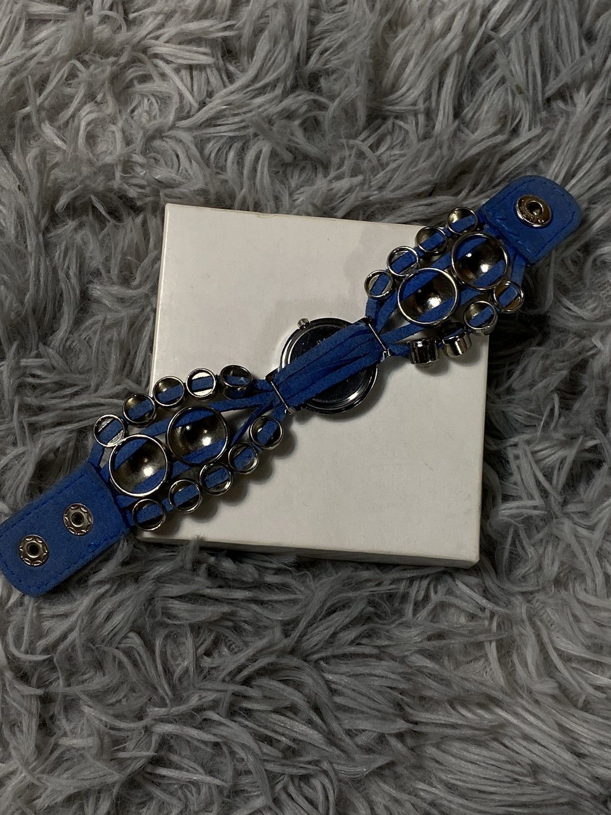 Jewelry Blue Leather Beaded Bracelet Watch – Boho Chic Style Size ONE SIZE - 7 Thumbnail