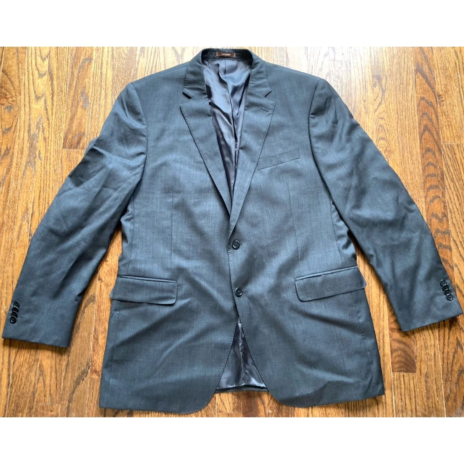 Peter Millar Peter Millar Blazer Mens 46 Tall Gray Wool 2 Button Sports Coat Size 46R - 2 Thumbnail