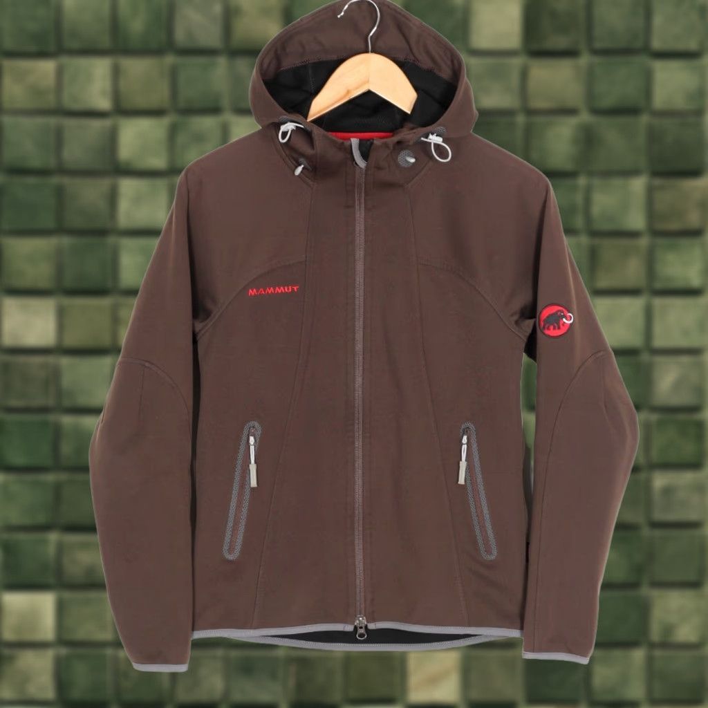 Mammut MAMMUT Ultimate Hooded Soft Shell Jacket Women M Brown Logo All Seasons Zip Pockets Casual Travel Matte/Vintage No Size M / US 6-8 / IT 42-44 - 1 Thumbnail