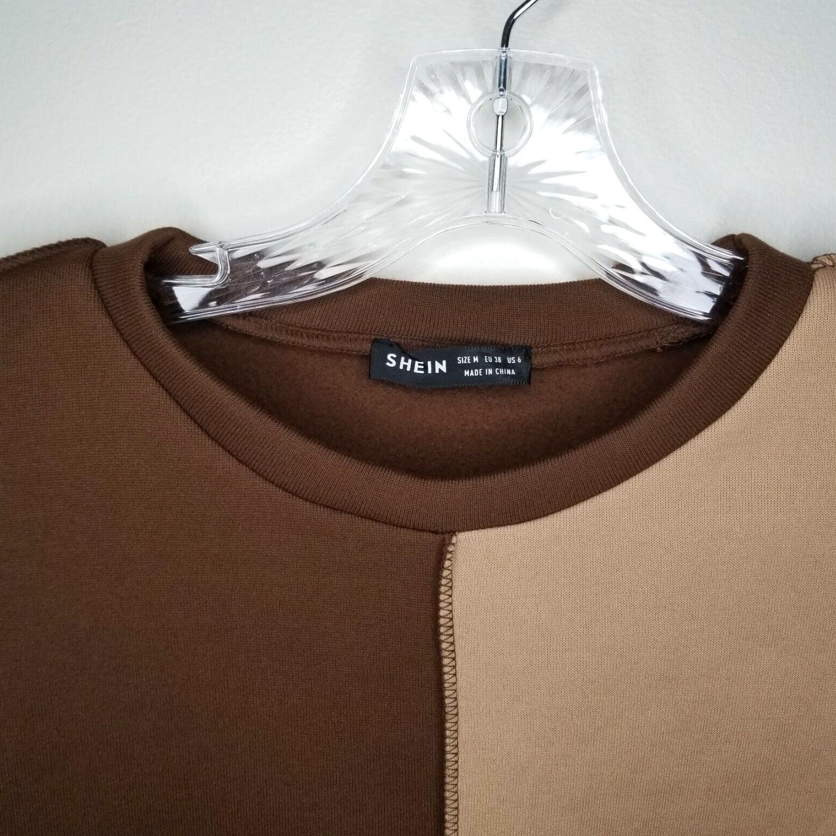 Shein SHEIN Women's Brown White Long Sleeve Pullover Sweater Size M Size M / US 6-8 / IT 42-44 - 2 Thumbnail