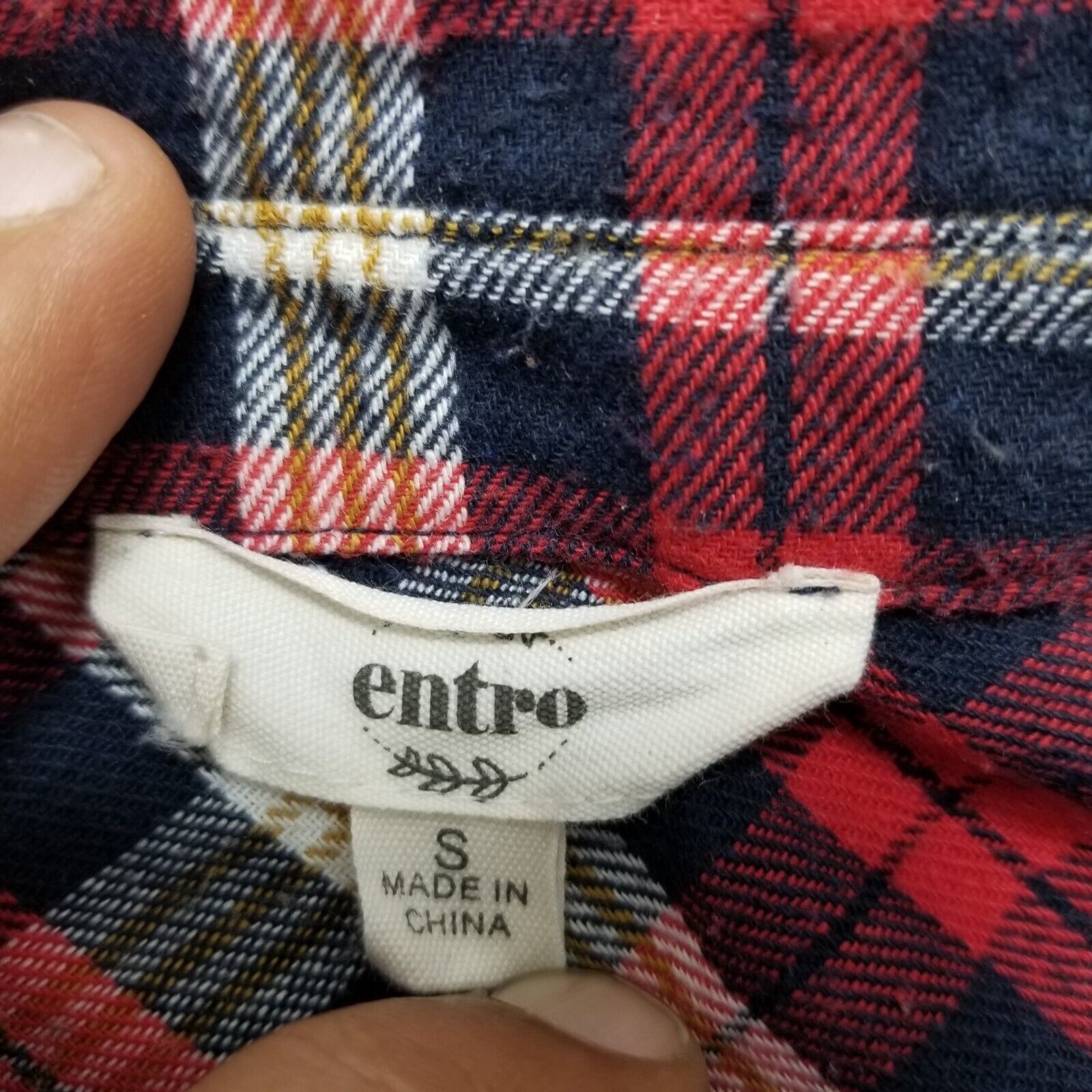 Other Entro Shirt Womens Small Plaid Flannel Button Up Pockets Size S / US 4 / IT 40 - 5 Thumbnail
