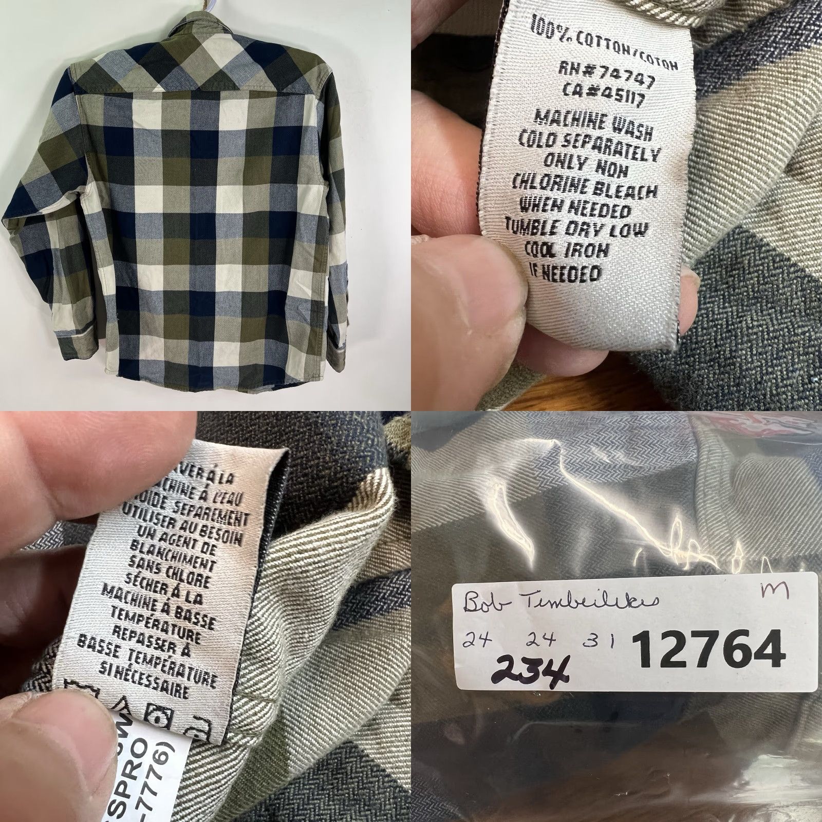 Vintage Bob Timberlake Plaid Shirt Mens Size M Blue/Green Long Sleeve Button-Up Size US M / EU 48-50 / 2 - 8 Thumbnail