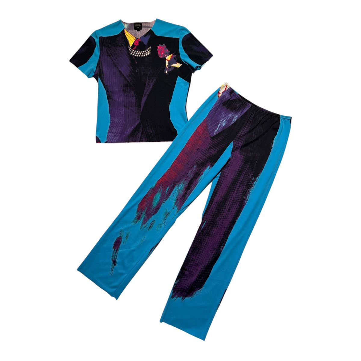 Jean Paul Gaultier SS1997 runway trompe l’oeil suit two piece set Size S / US 4 / IT 40 - 1 Thumbnail