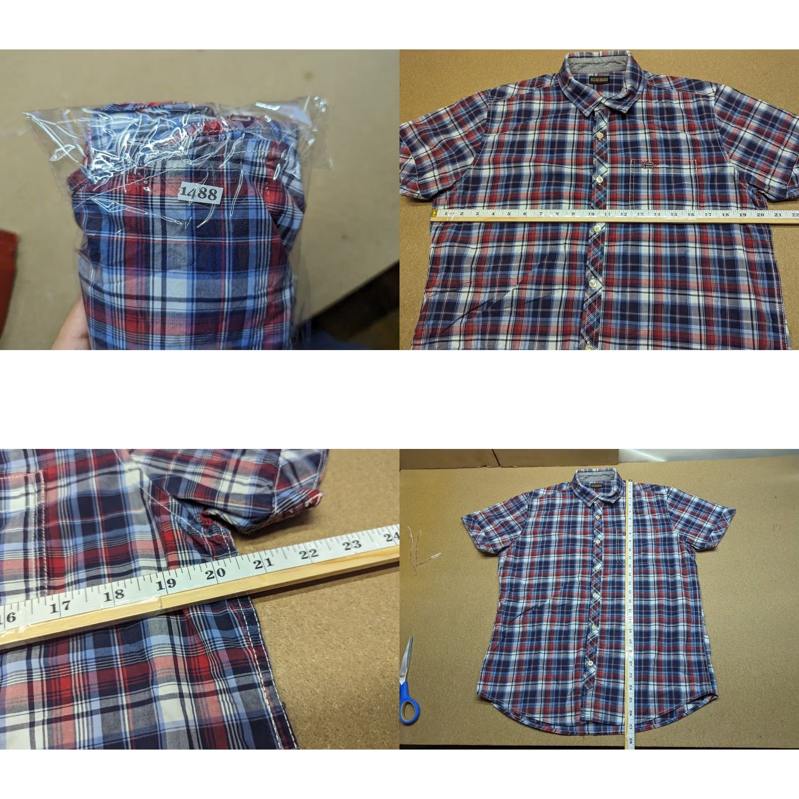 Napapijri Napapijri Button Up Shirt Mens M Regular Fit Short Sleeve Plaid Check Multicolor Cotton Canvas Casual Mens Size US M / EU 48-50 / 2 - 8 Thumbnail