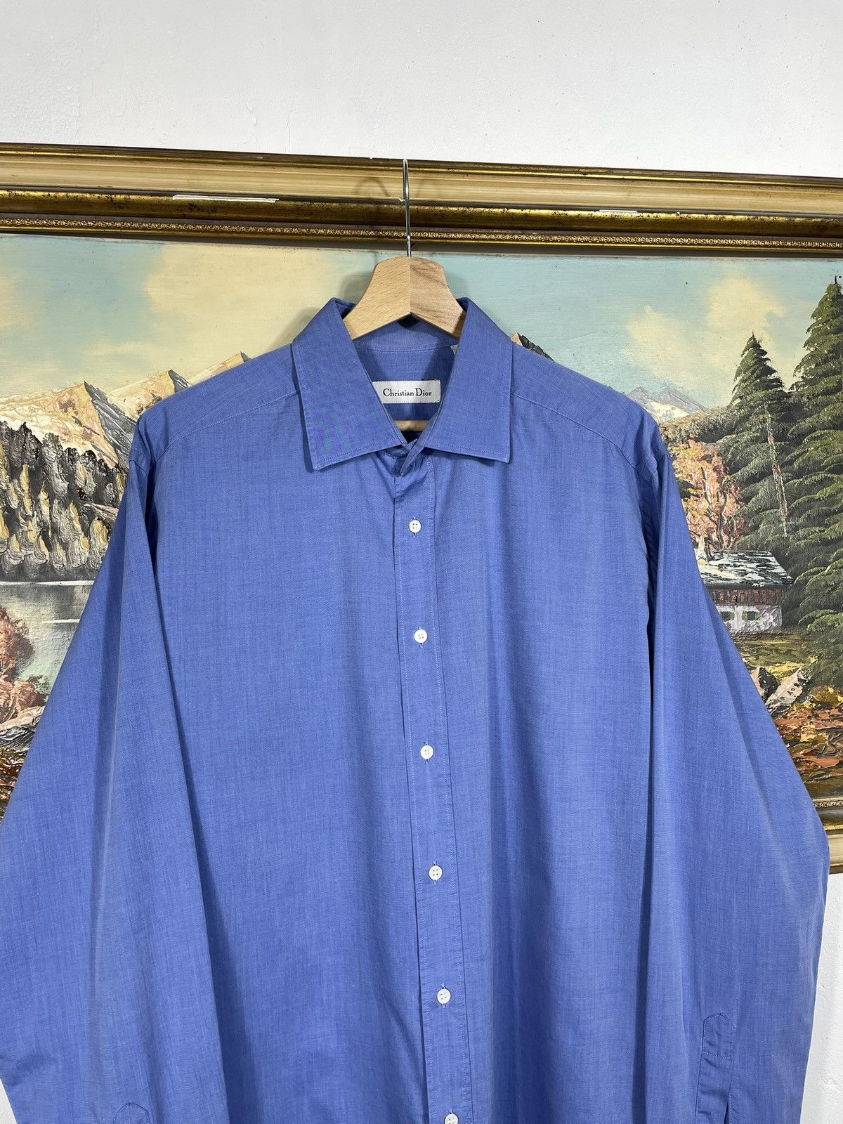 Christian Dior Monsieur Christian Dior Vintage Blue Button Ups Shirt Old Money Size US XL / EU 56 / 4 - 5 Thumbnail