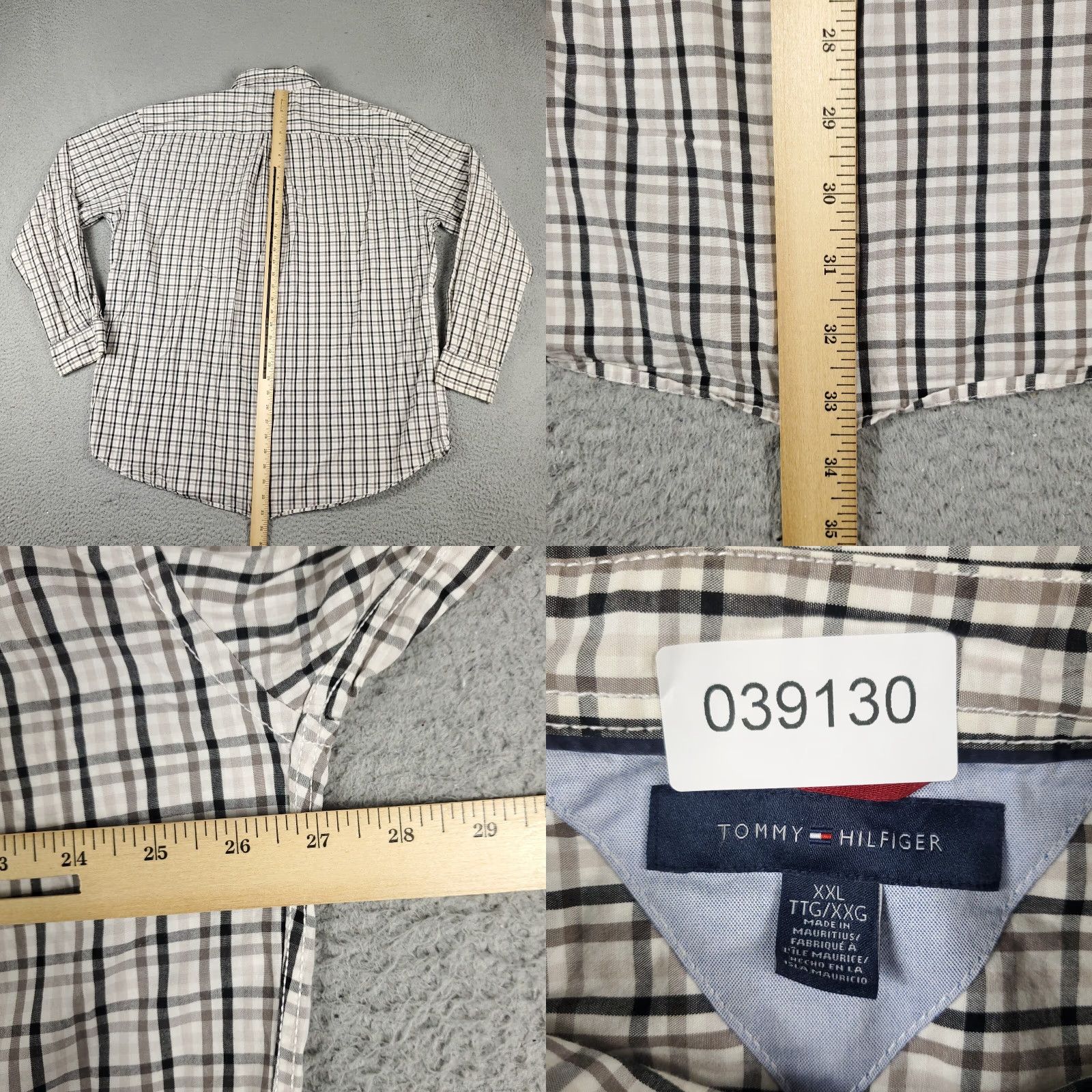 Tommy Hilfiger Tommy Hilfiger Shirt Mens 2XL Beige/Gray Plaid Button-Up Long Sleeve Casual Shirt Size US XXL / EU 58 / 5 - 8 Thumbnail