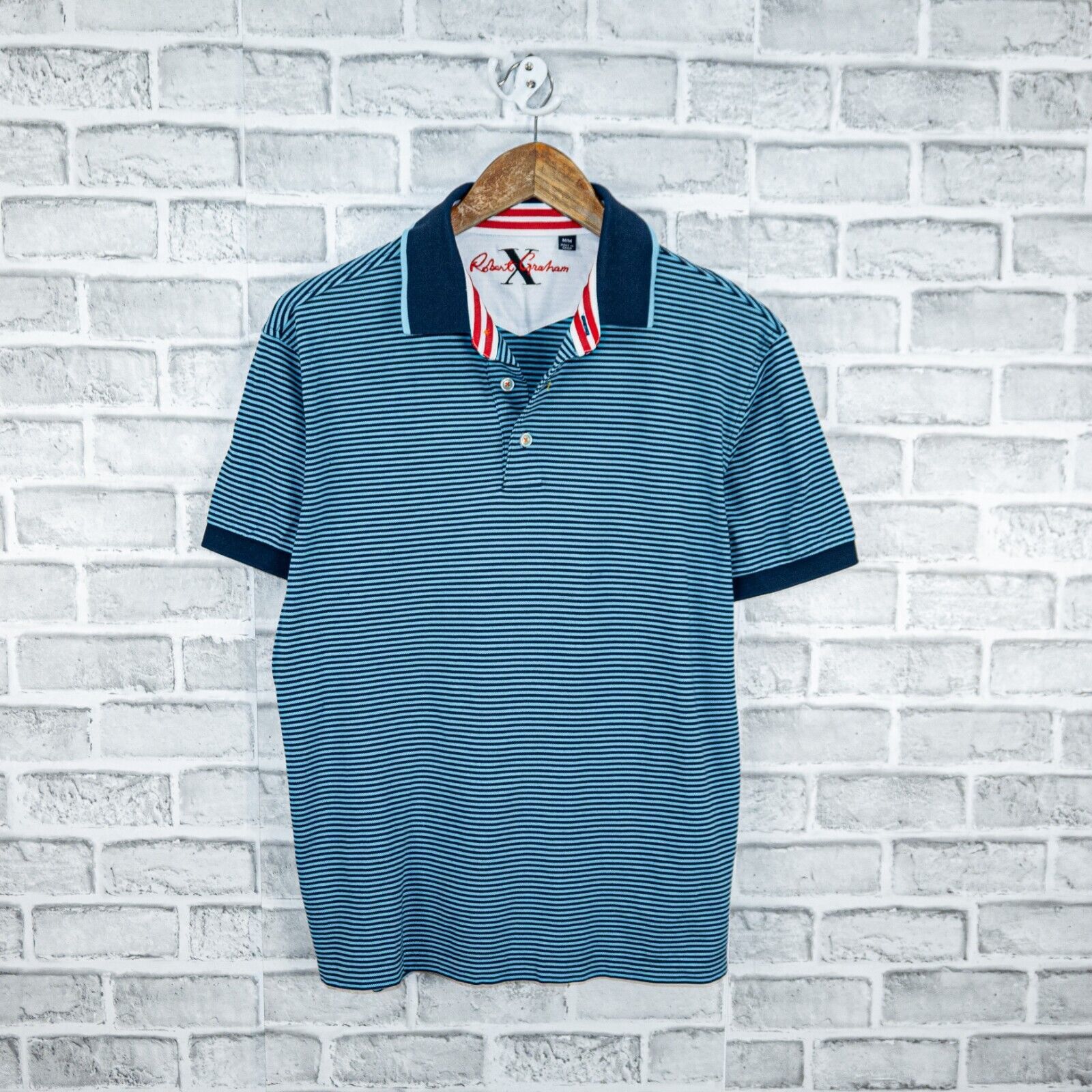 Robert Graham Robert Graham X Short Sleeve Polo Shirt Blue striped cotton Size US M / EU 48-50 / 2 - 1 Thumbnail
