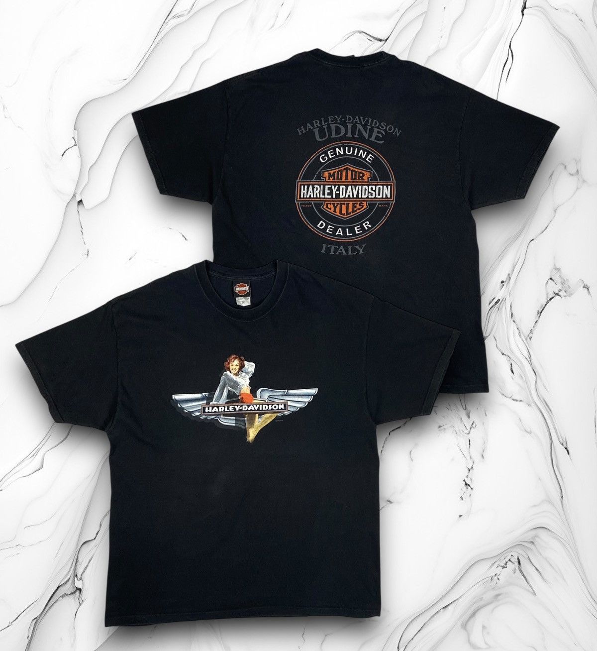 Harley Davidson Harley Davidson Italy Udine 2008 Motorcycle Double T Shirt Size US XXL / EU 58 / 5 - 1 Thumbnail