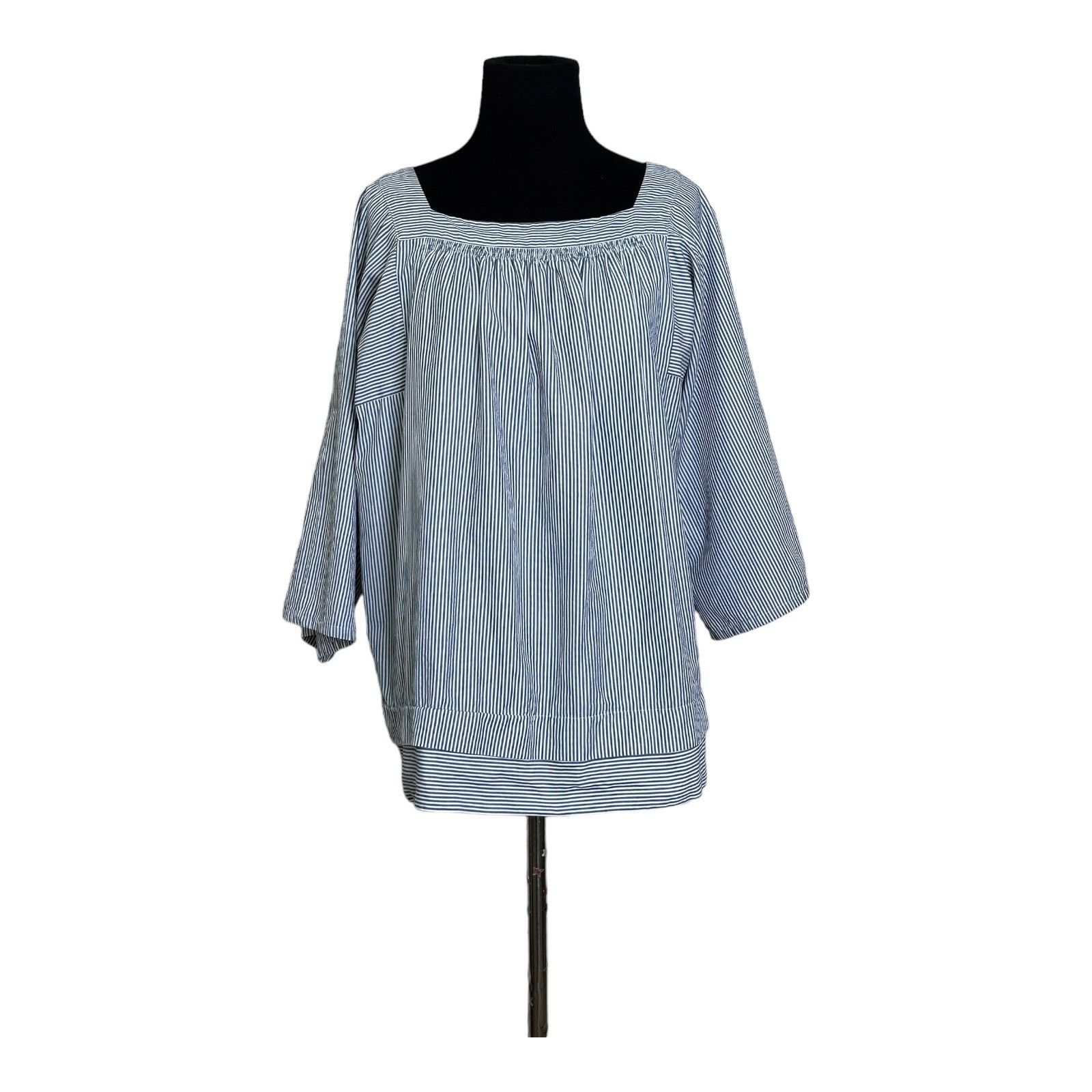 Vanessa Bruno Vanessa Bruno blue white stripes tunic top size 40/Medium Size M / US 6-8 / IT 42-44 - 10 Thumbnail