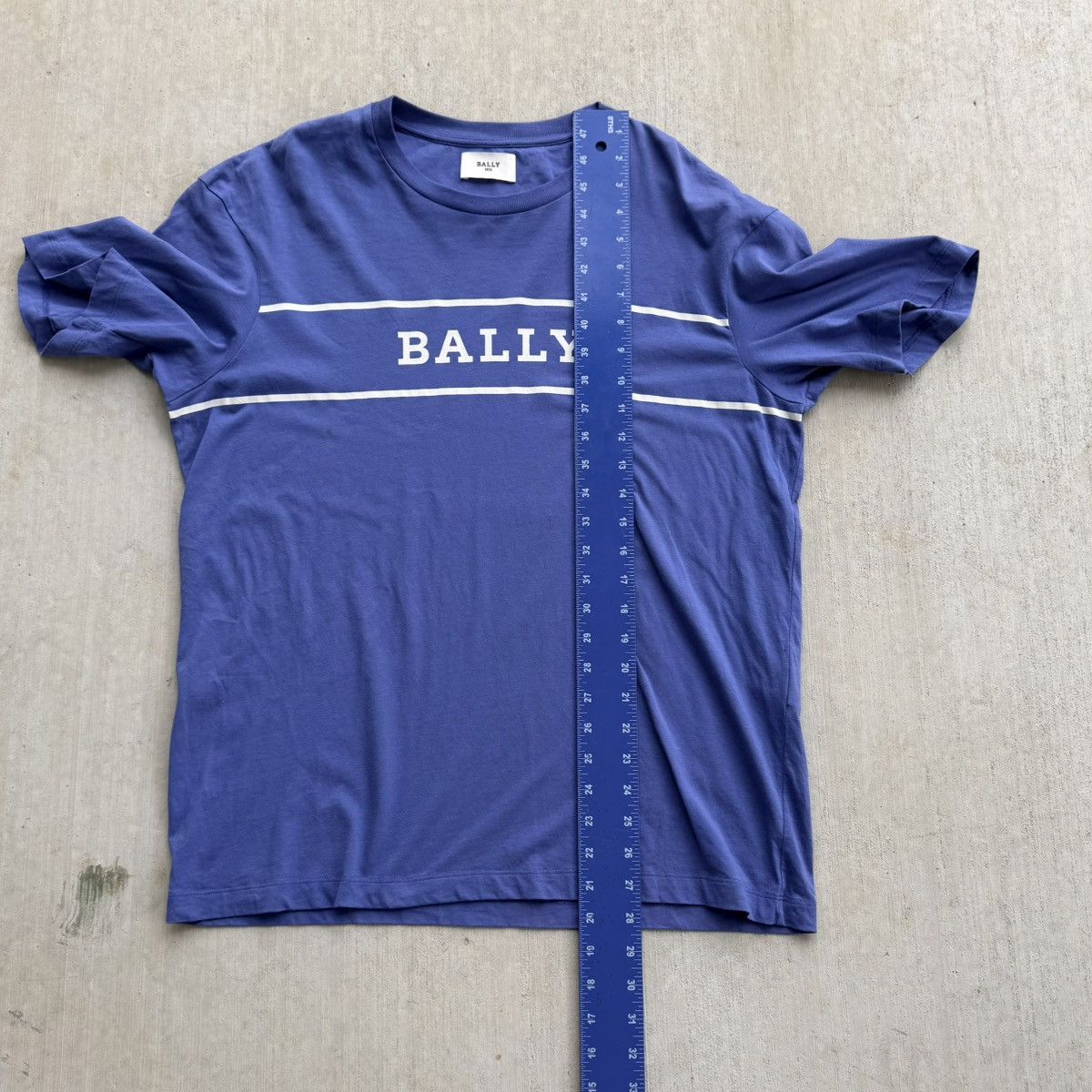 Bally Bally T Shirt Men Size 38 Blue Crew Neck Spell Out Cotton Size US L / EU 52-54 / 3 - 8 Thumbnail
