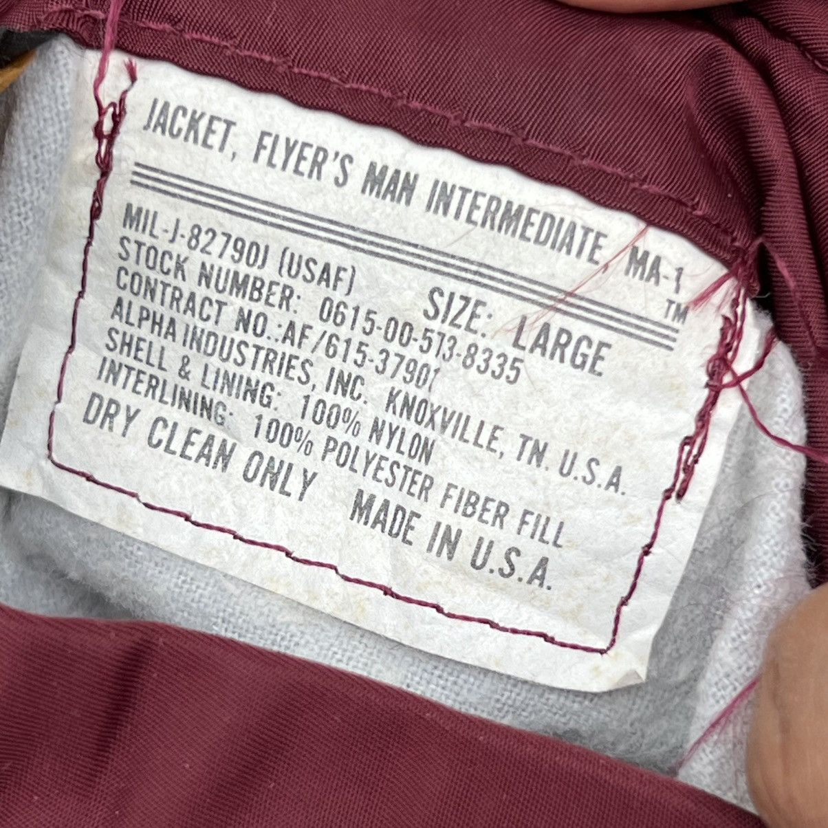 Alpha Industries “VINTAGE” INTERMEDIATE MA-1 ALPHA INDUSTRIES BOMBER JACKET Size US L / EU 52-54 / 3 - 16 Thumbnail