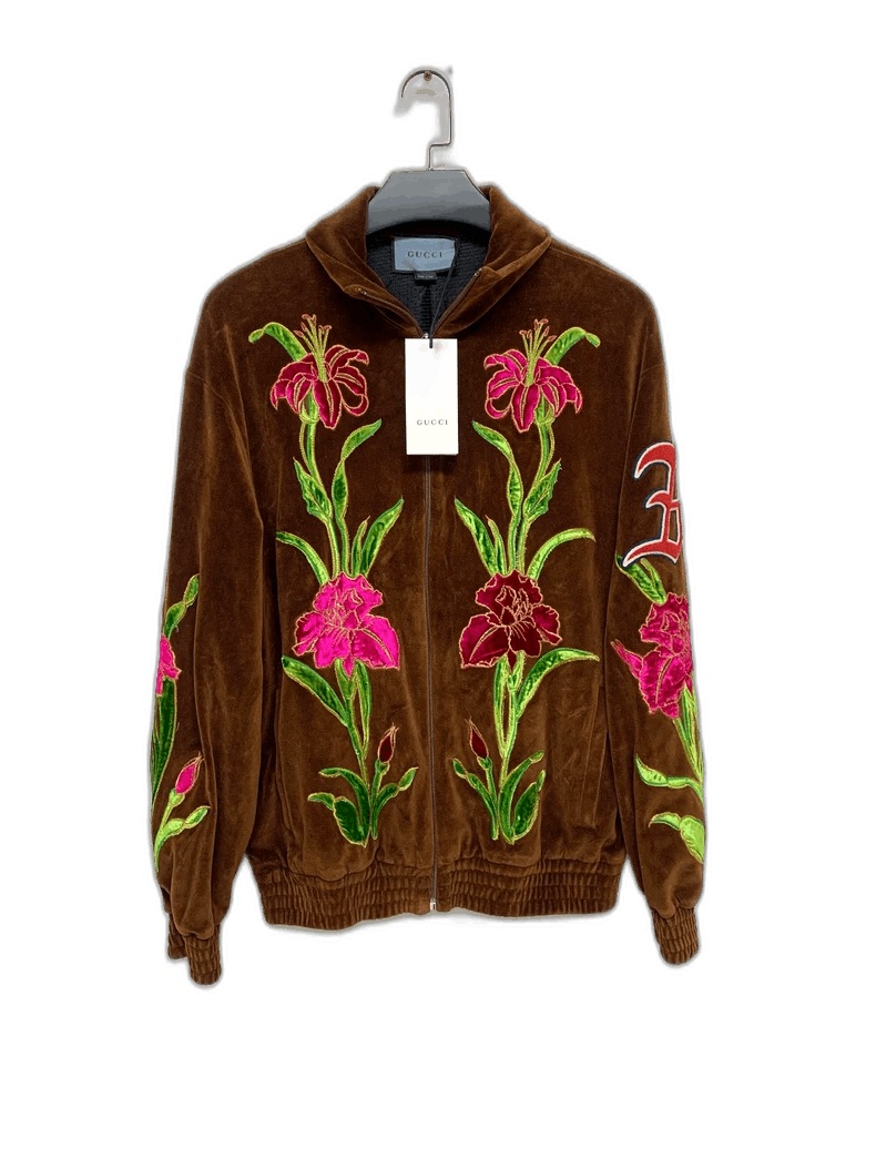 Gucci Gucci Velvet Jacket with Floral Embroidery Size S / US 4 / IT 40 - 1 Thumbnail