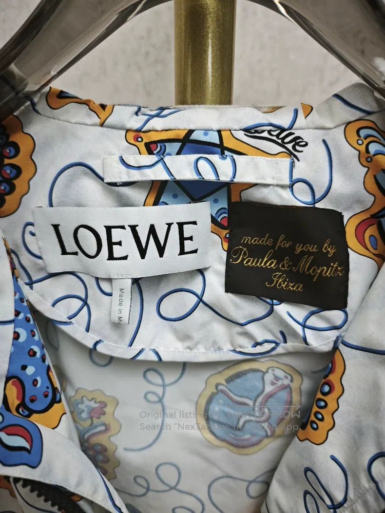 Loewe Loewe White base with blue and yellow printed pattern hood Size XS / US 0-2 / IT 36-38 - 3 Thumbnail
