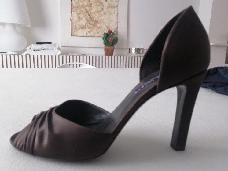 Ralph Lauren Ralph Lauren brown peep toe satin heels Size US 11 / IT 41 - 2 Thumbnail