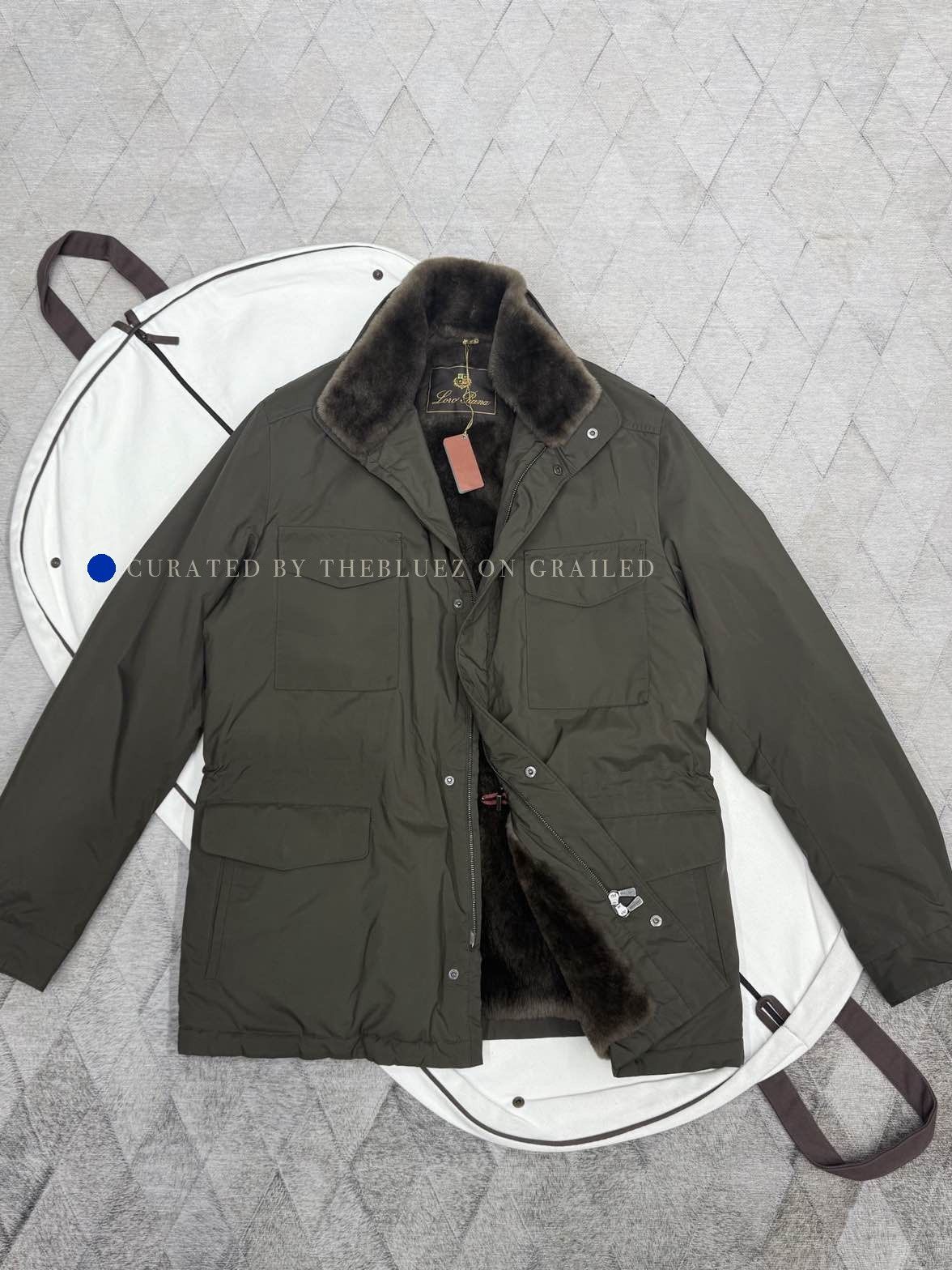 Loro Piana Green Fur Collar Utility Coat Size L Size US L / EU 52-54 / 3 - 1 Thumbnail