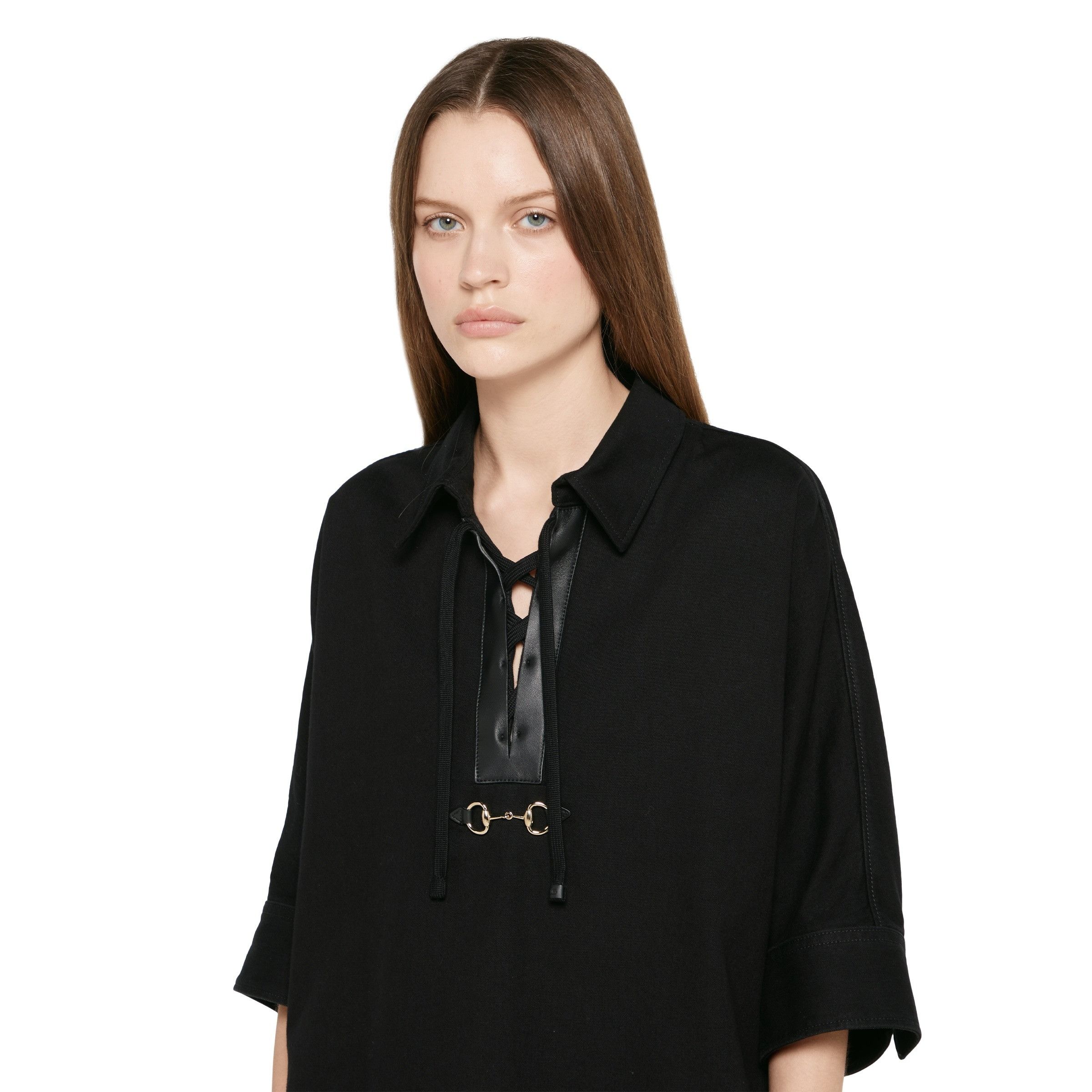 Gucci o1la5ras0426 Denim Shirt With Horsebit in Black Size M / US 6-8 / IT 42-44 - 2 Thumbnail