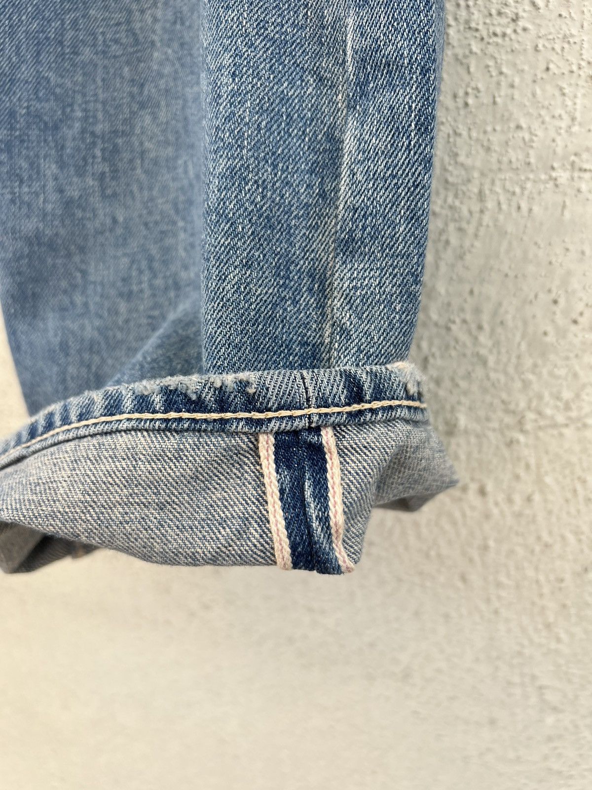Devilock Vintage Devilock Vengeance Distress Mud Denim Selvedge Jeans Size US 32 / EU 48 - 14 Thumbnail