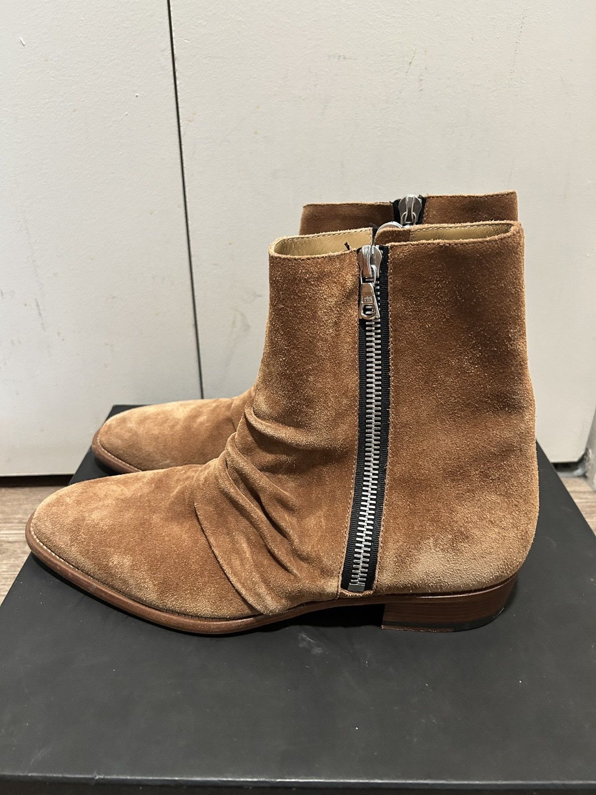 Amiri Amiri Skinny Stack Boots Brown Suede Side Zip size EU 42 Size US 9 / EU 42 - 5 Thumbnail