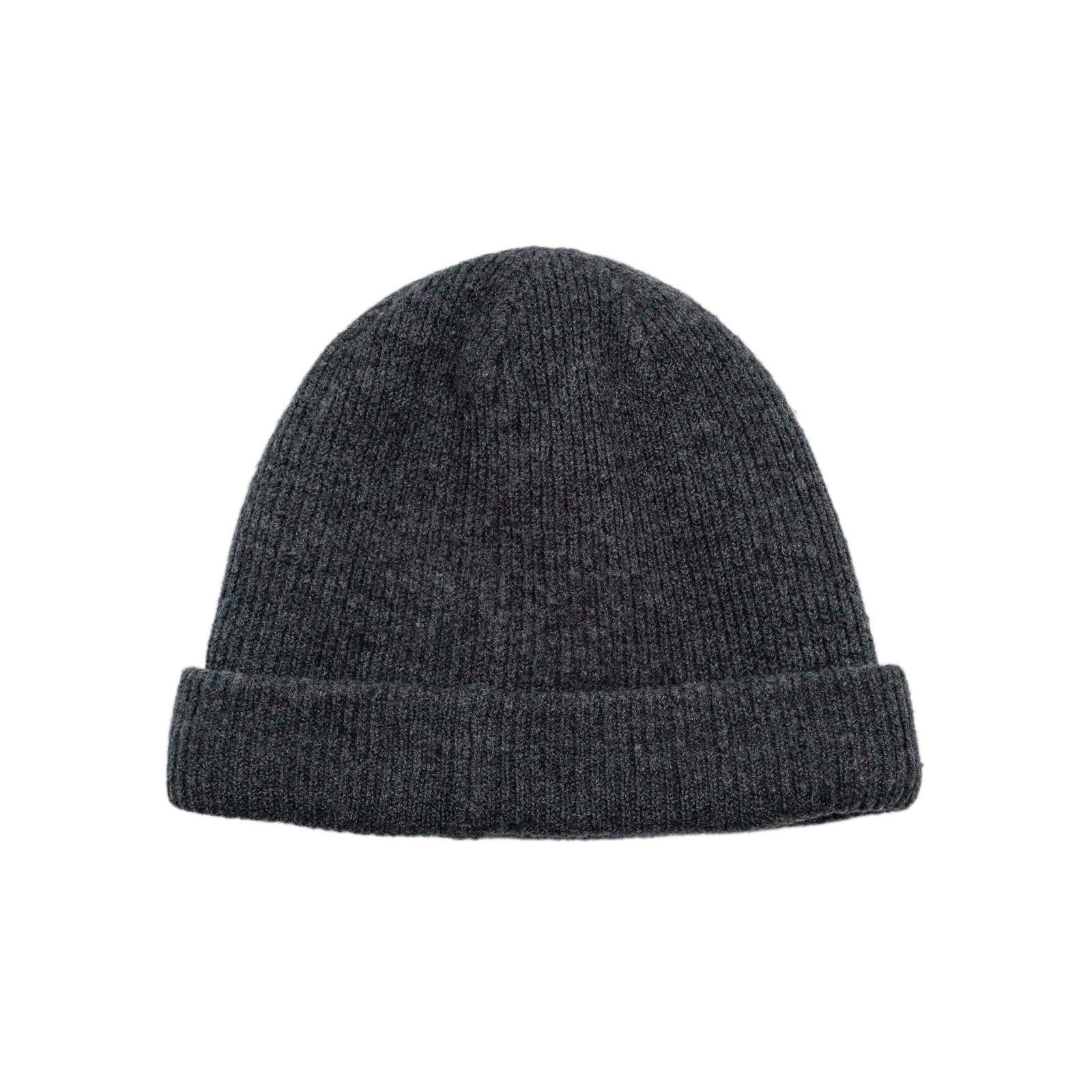 Acne Studios Acne Studios Dark Gray Wool Knit Embroidered Logo Beanie Hat Size ONE SIZE - 2 Thumbnail