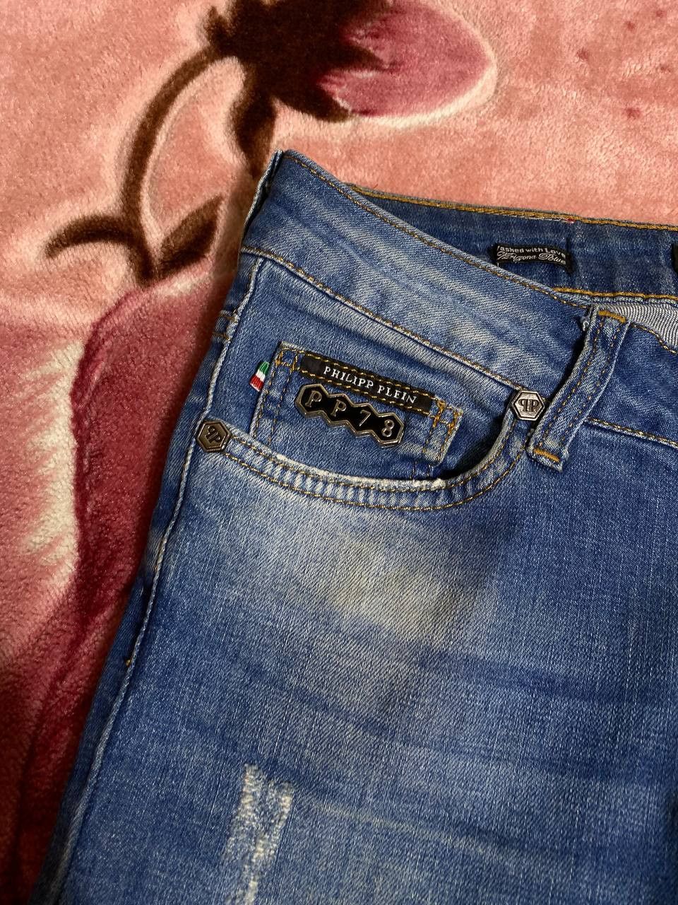 Philipp Plein Philipp Plein Design FW14 Distressed Denim Army Blue Jeans Size US 26 / EU 42 - 13 Thumbnail