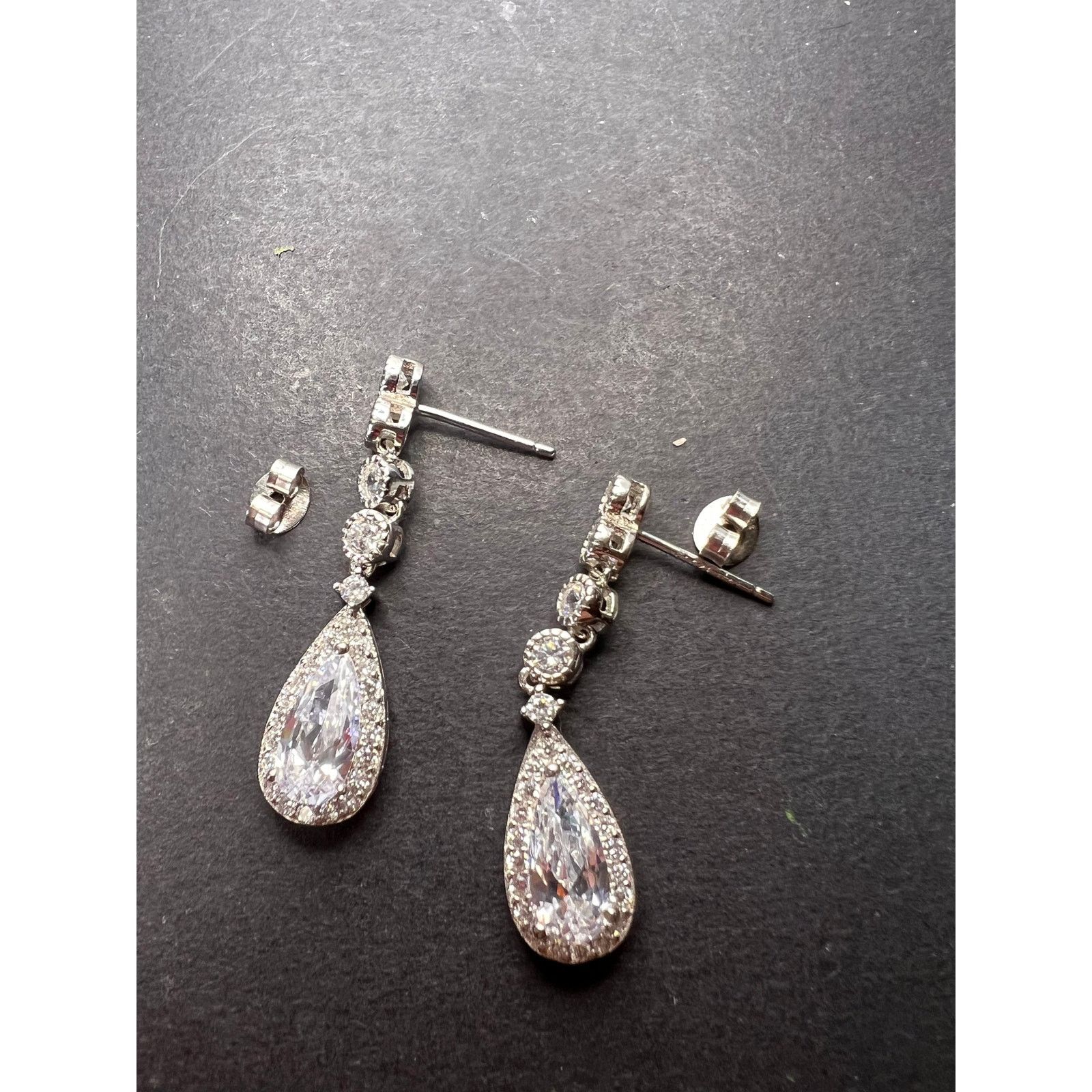 Other Teardrop CZ sterling silver dangle earrings Size ONE SIZE - 1 Thumbnail