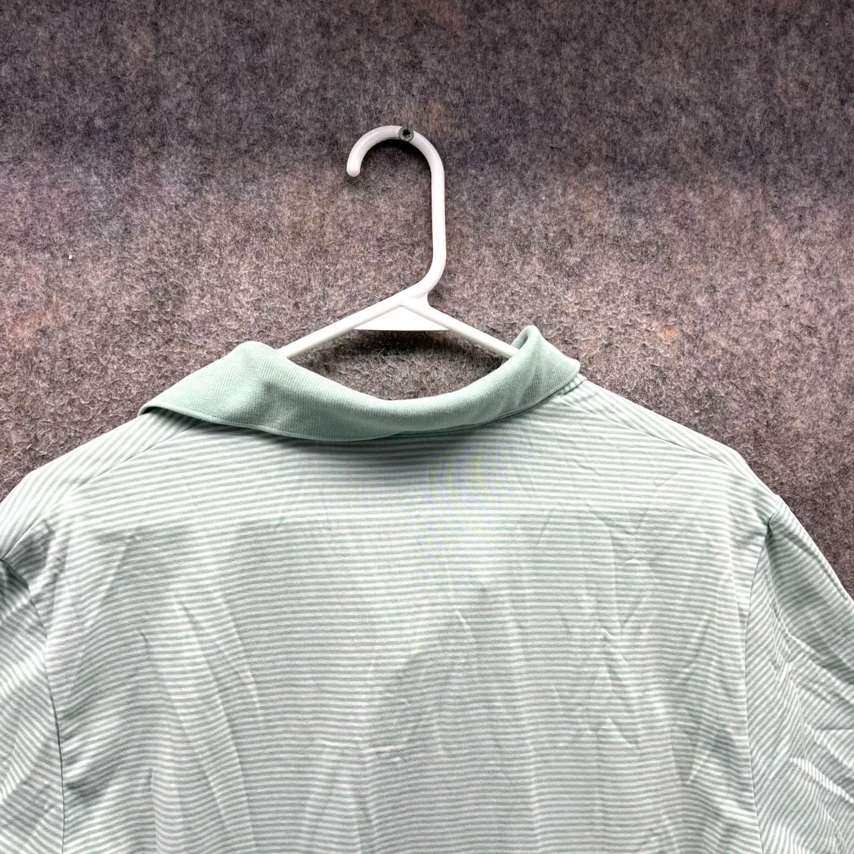 Ralph Lauren VINTAGE Ralph Lauren Polo Shirt Men S Green Striped Golf Preppy Casual Dress Shirt Size 36R - 3 Thumbnail