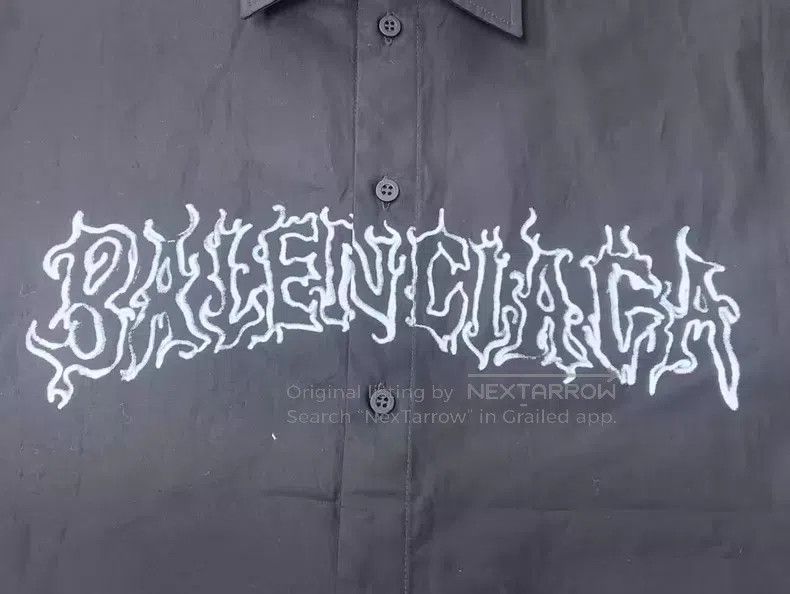 Balenciaga Balenciaga Printed Single Breasted Long Sleeve Shirt Black Size US M / EU 48-50 / 2 - 3 Thumbnail