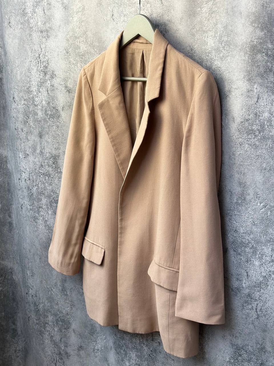 Allsaints ALLSAINTS Aleida Blazer Womens Beige Open Front Long Sleeve Size L / US 10 / IT 46 - 1 Thumbnail