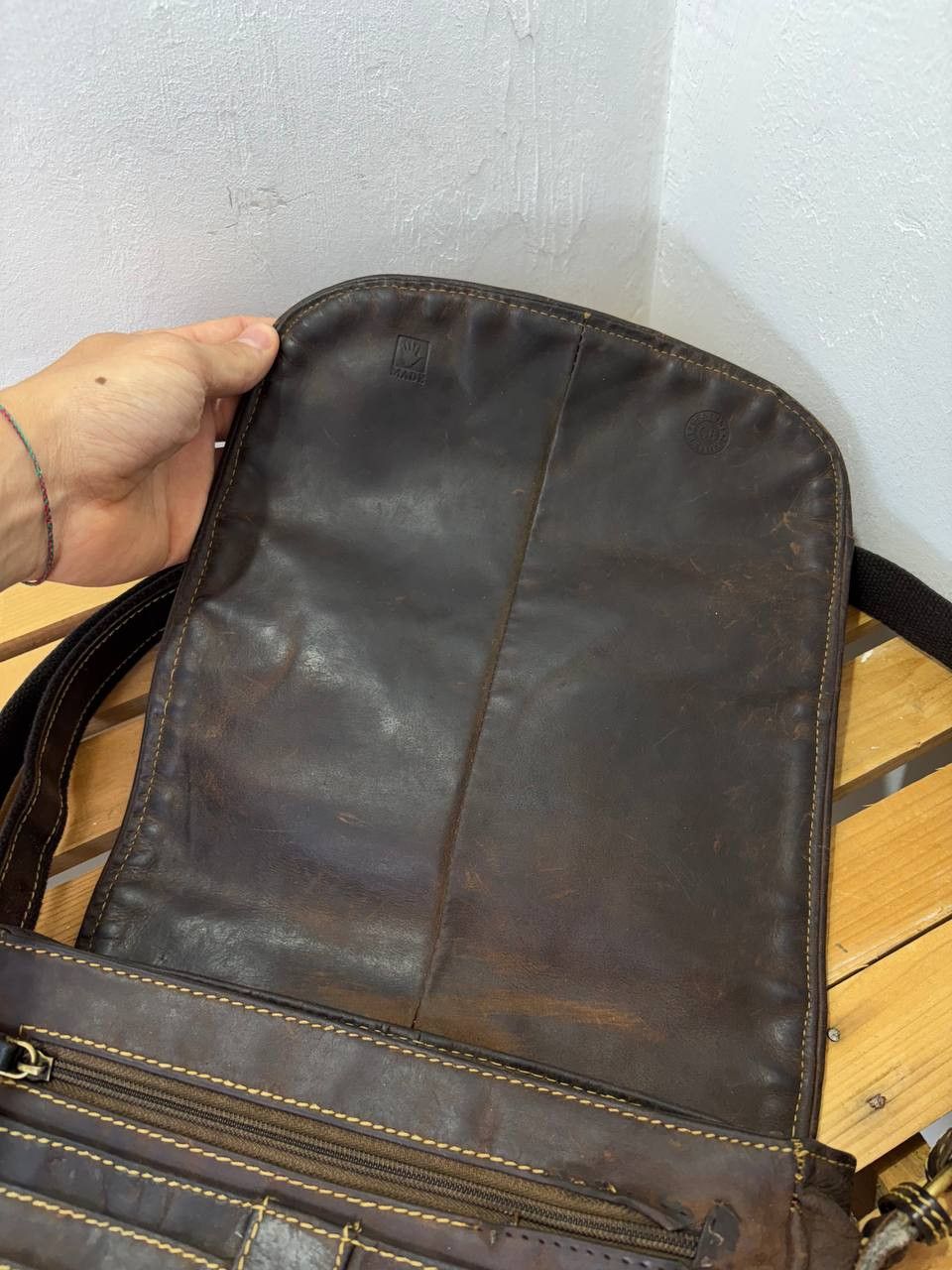 Handmade Handmade Diesel style Leather Y2K Vintage Fade Bag Size ONE SIZE - 8 Thumbnail