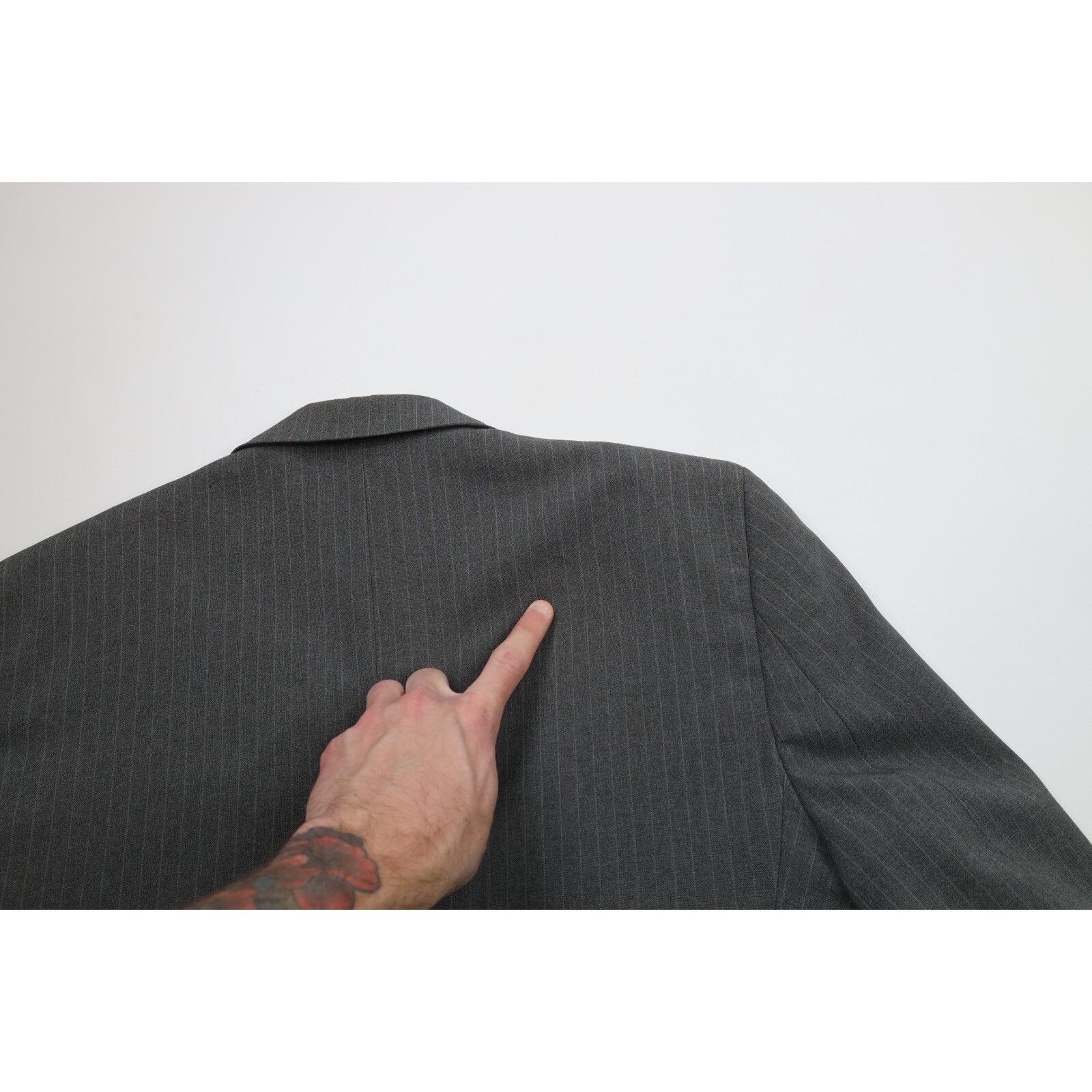 Vintage Vintage 70s Streetwear 2 Piece Pinstriped Suit Wedding Size 42L - 9 Thumbnail