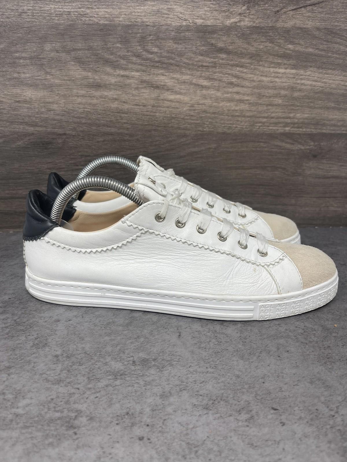 AGLINI AGL Sade Shoes Womens Size 9 (39.5) White Leather Sneakers Size US 9 / IT 39 - 5 Thumbnail