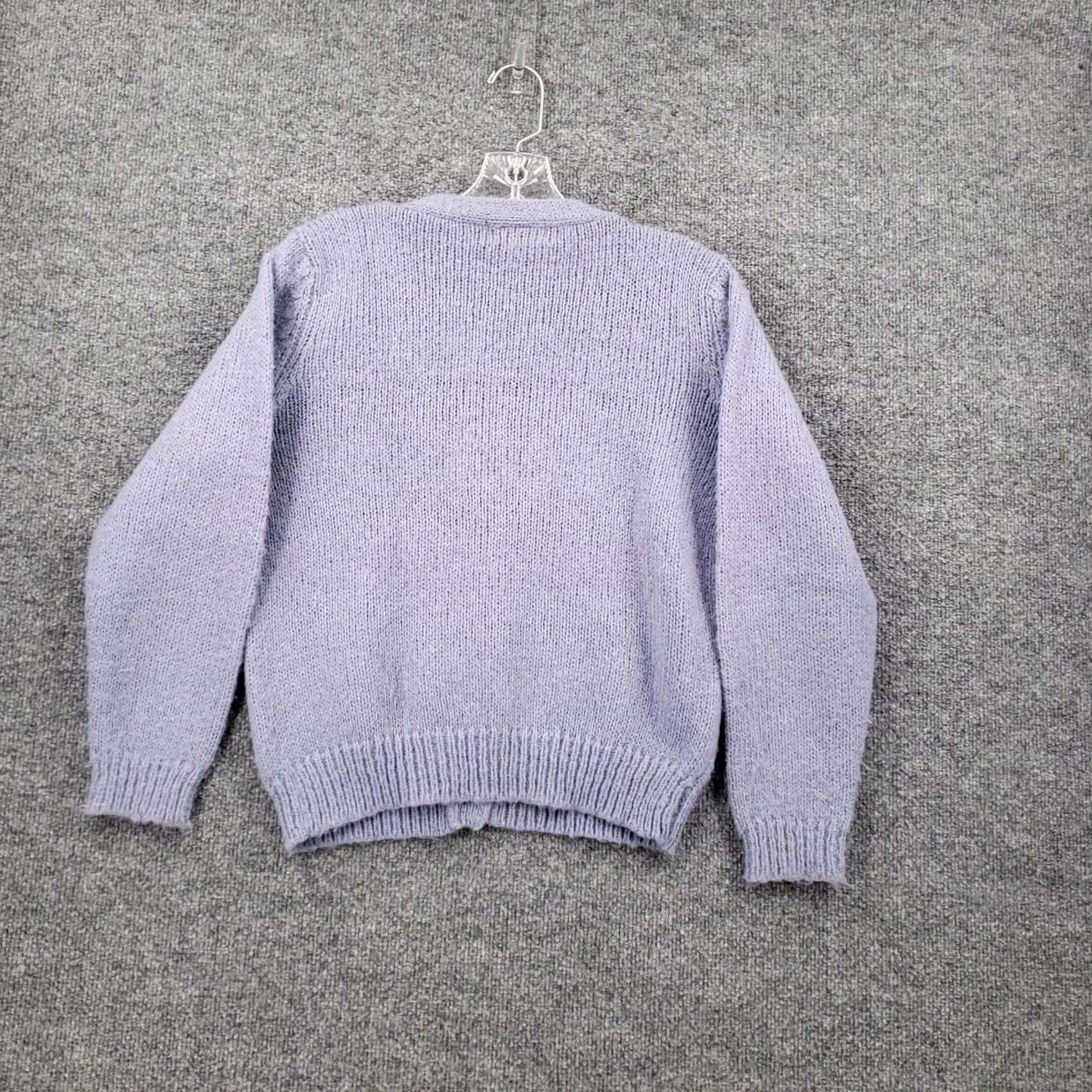 Vintage VINTAGE Skyr Cardigan Womens Small Purple Wool Blend V Neck Button Sweater 80s Size S / US 4 / IT 40 - 2 Thumbnail