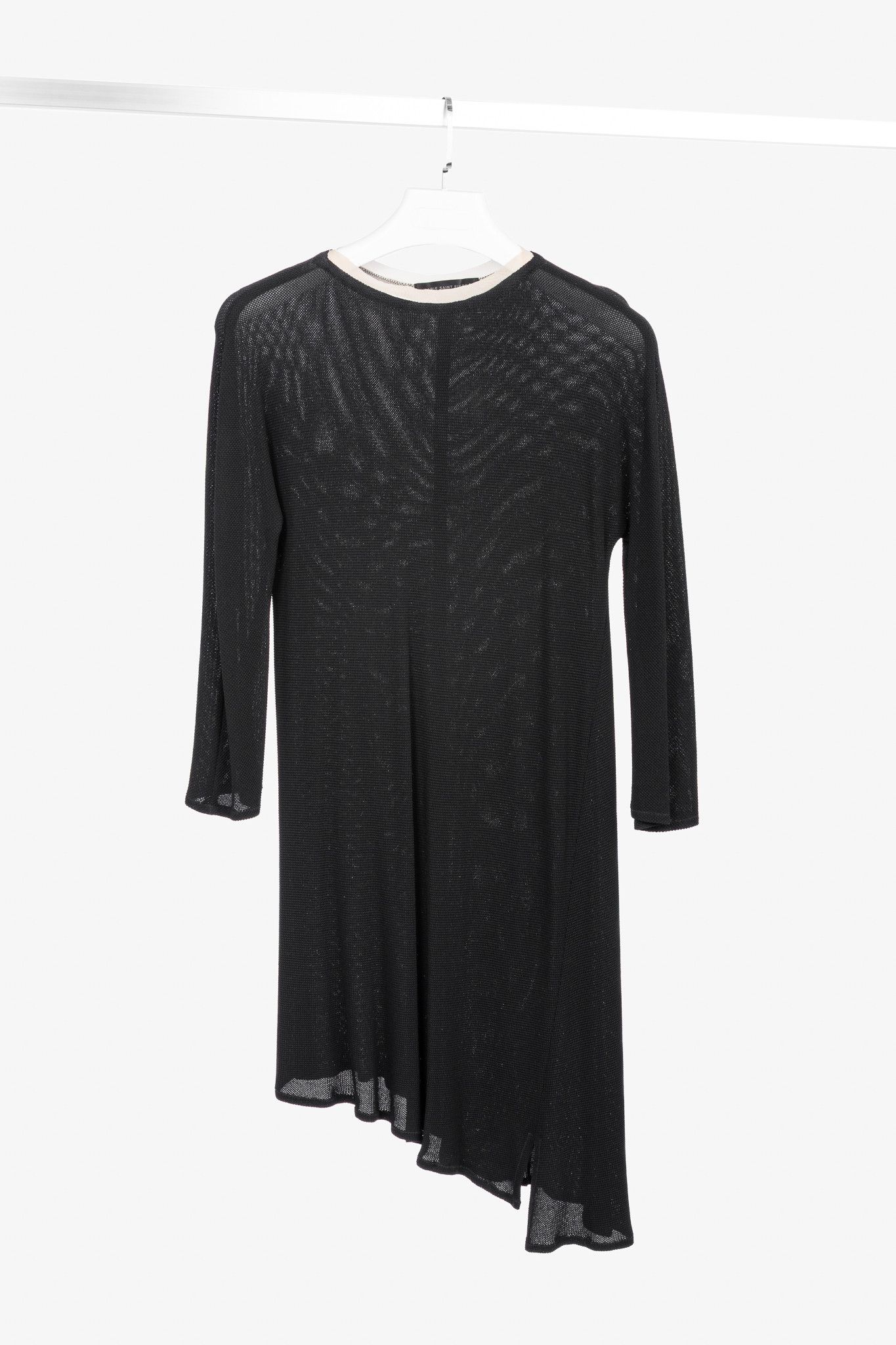 Marie Saint Pierre Marie Saint Pierre Black Mesh-Knit Asymmetrical Tunic Size M / US 6-8 / IT 42-44 - 1 Thumbnail