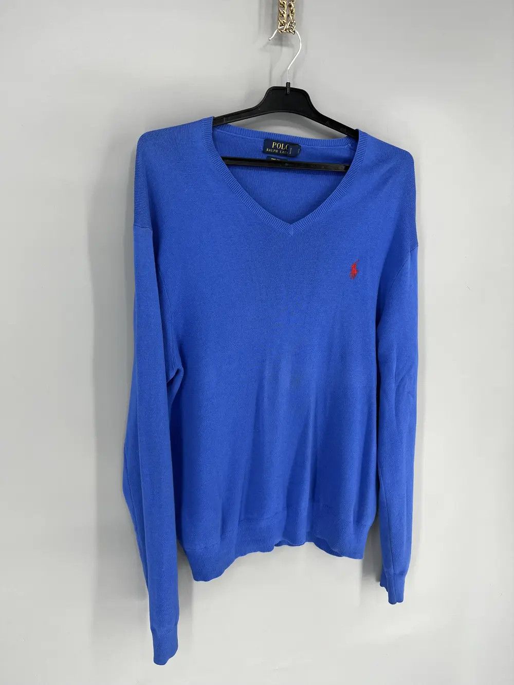 Band Tees Vintage Polo Ralph Lauren V-Neck Sweater 90s Navy Size US XL / EU 56 / 4 - 2 Thumbnail