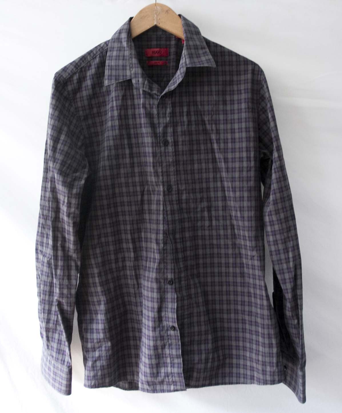 Hugo Boss Hugo Boss Shirt Slim Fit Size M Purple/ Gray Size US M / EU 48-50 / 2 - 2 Thumbnail