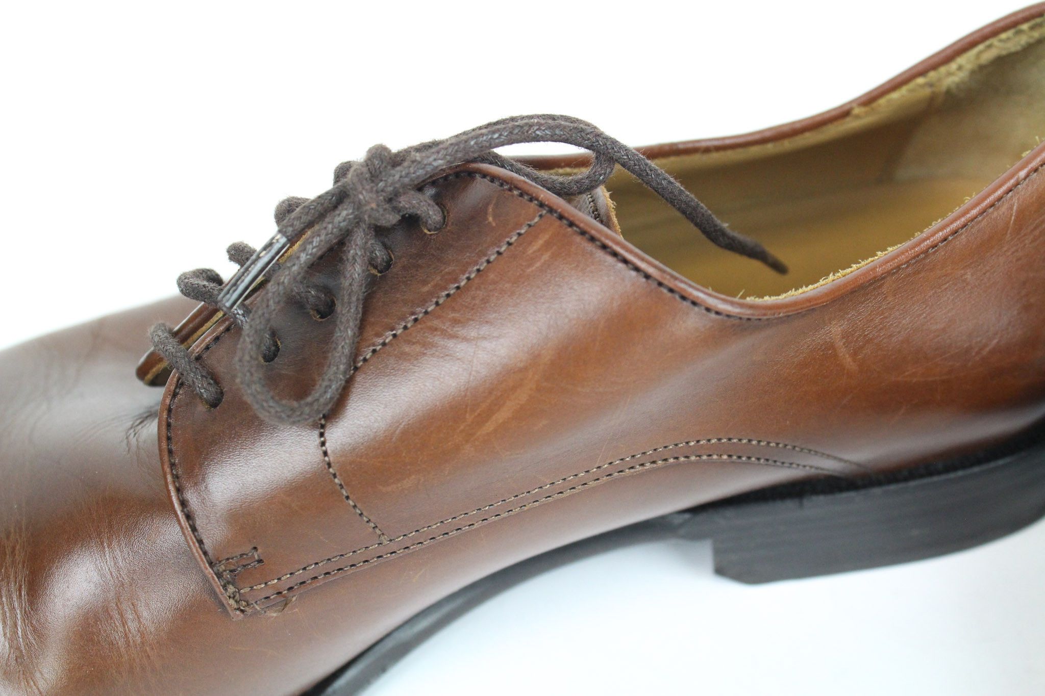 Suitsupply EU40 Mid-Brown Leather Derby Shoes 67798 Size US 7 / EU 40 - 12 Thumbnail
