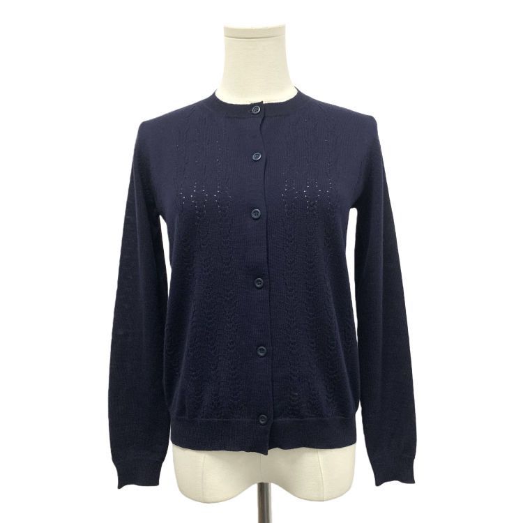 Miu Miu Miu Miu Navy Virgin Wool Cardigan Size 38 Size XS / US 0-2 / IT 36-38 - 1 Thumbnail