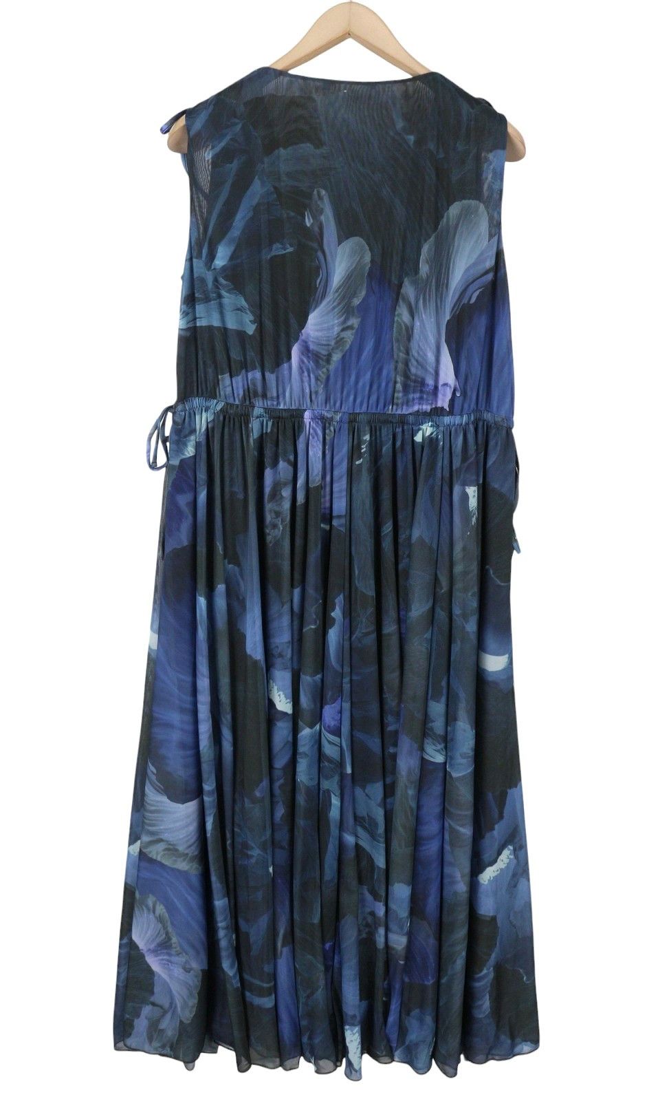 MAX&Co. M Dark Blue Floral Print V-Neck Sleeveless Midi Dress 89036 Size M / US 6-8 / IT 42-44 - 5 Thumbnail