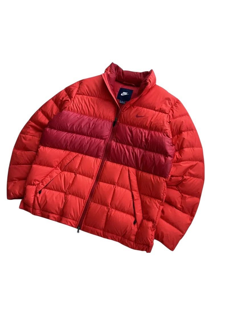 Nike × Vintage Vintage Nike Y2K Red Puffer Jacket Size US XL / EU 56 / 4 - 6 Thumbnail