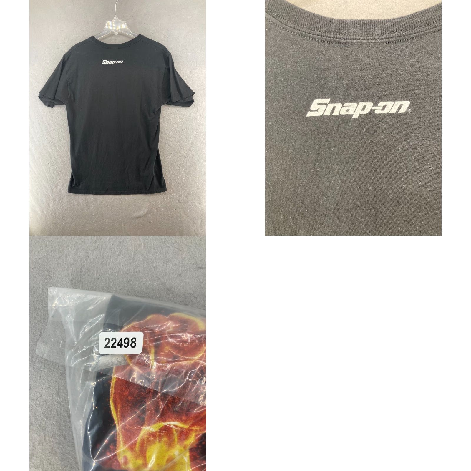 Hanes Hanes Heavyweight Shirt Mens Adult Medium Black Snap On Tools Flames Wrench Graphic Print Size US M / EU 48-50 / 2 - 8 Thumbnail