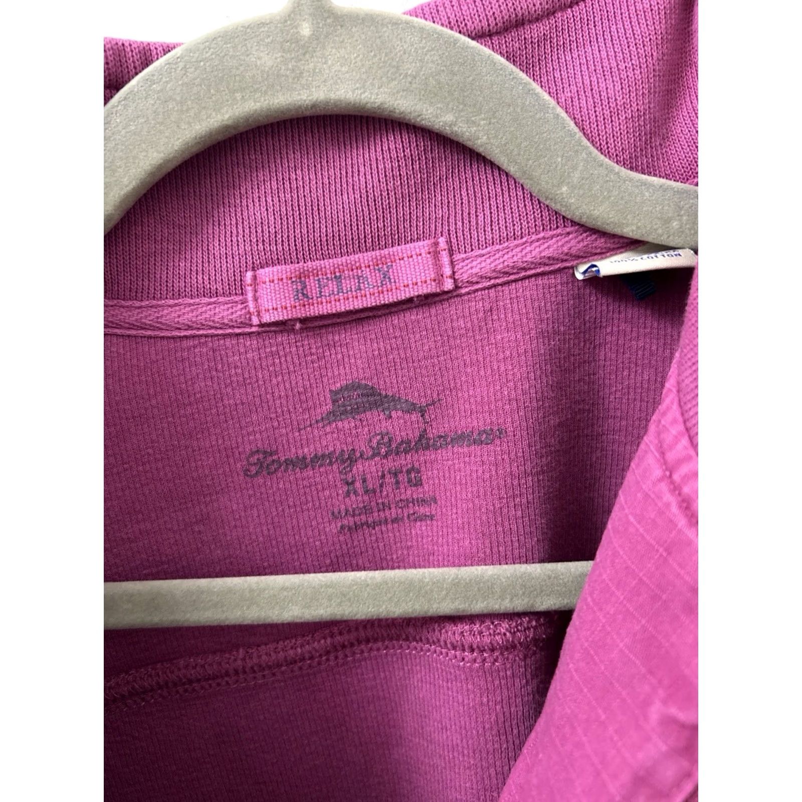 Tommy Bahama Tommy Bahama Pullover 1/4 Zip Mens XL Magenta Pink Cotton Ribbed Mock Neck Logo Embroidered Casual Knit Sweater Size US XL / EU 56 / 4 - 6 Thumbnail