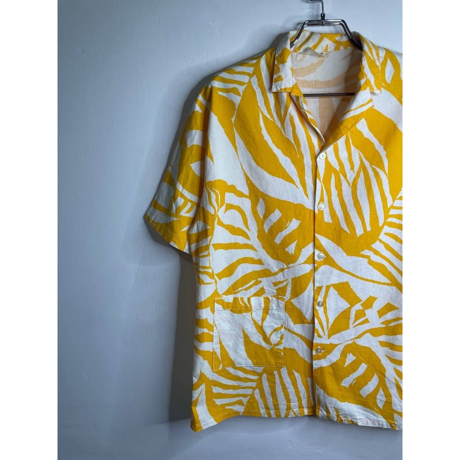 Vintage Vintage Club House Abstract Leaf Shirt Linen M Short Sleeve Size US M / EU 48-50 / 2 - 4 Thumbnail