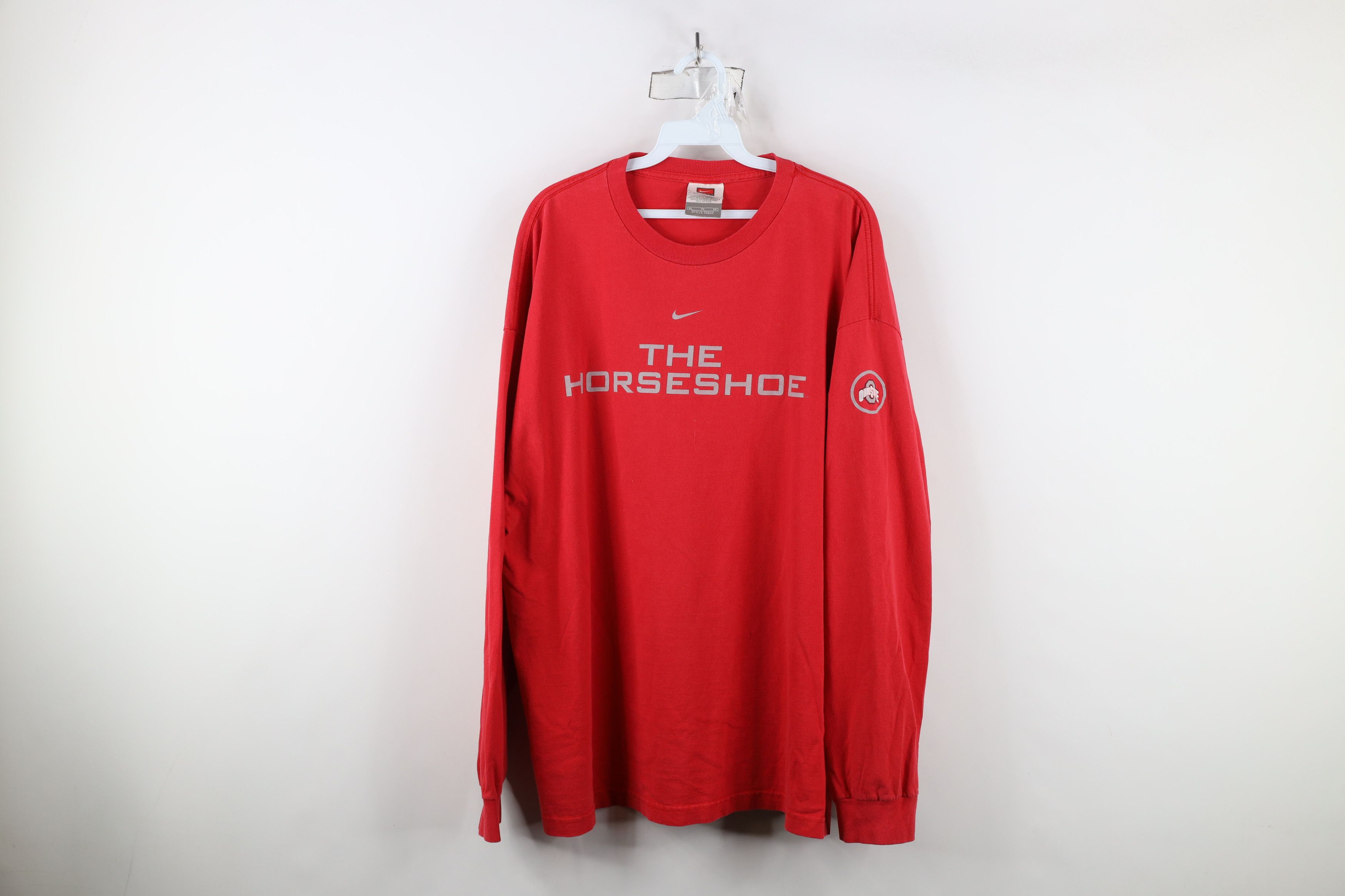 Nike × Vintage Vintage 90s Y2K Nike Swoosh Ohio State Horseshoe T-Shirt Size US XL / EU 56 / 4 - 1 Thumbnail