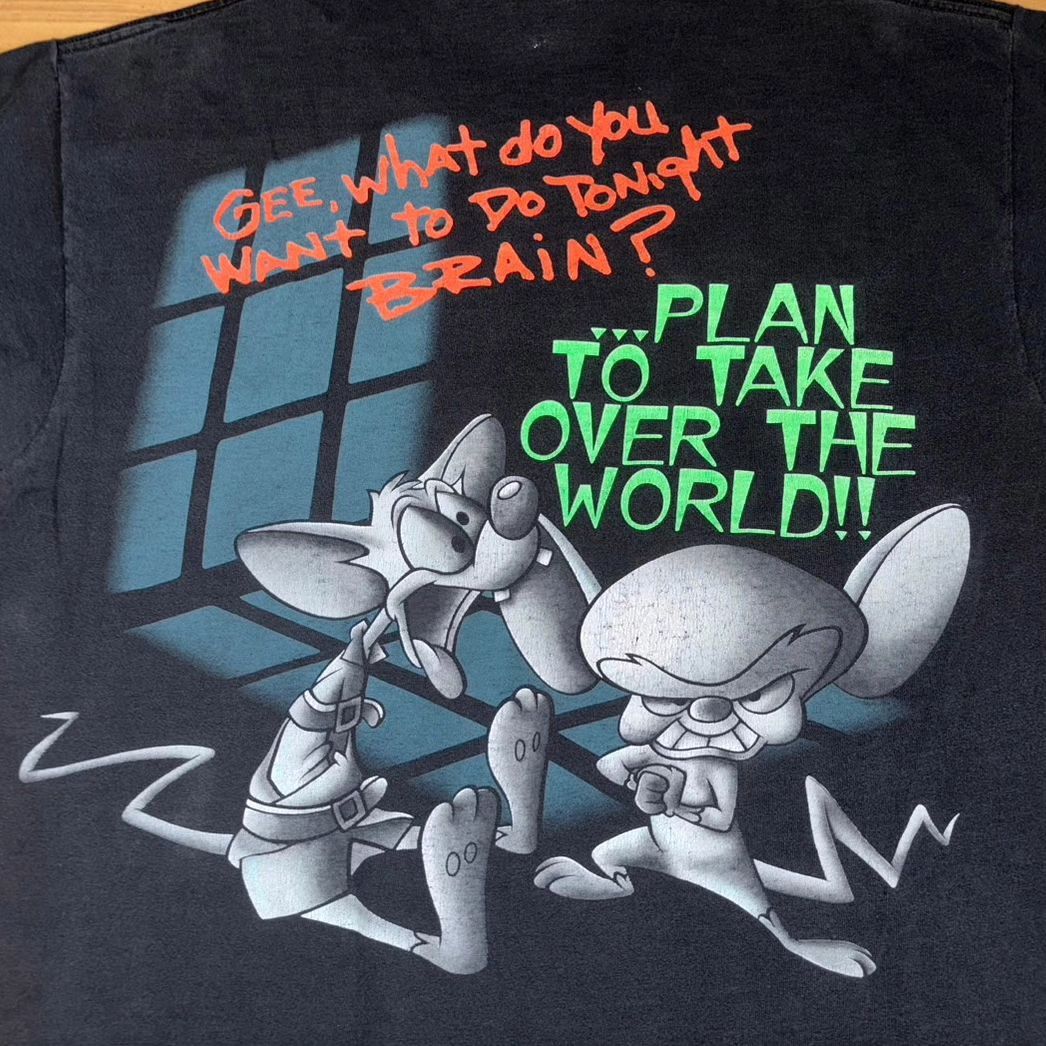 Vintage × Warner Bros Vintage Pinky & The Brain ©1995 T-shirt Size US XL / EU 56 / 4 - 4 Thumbnail