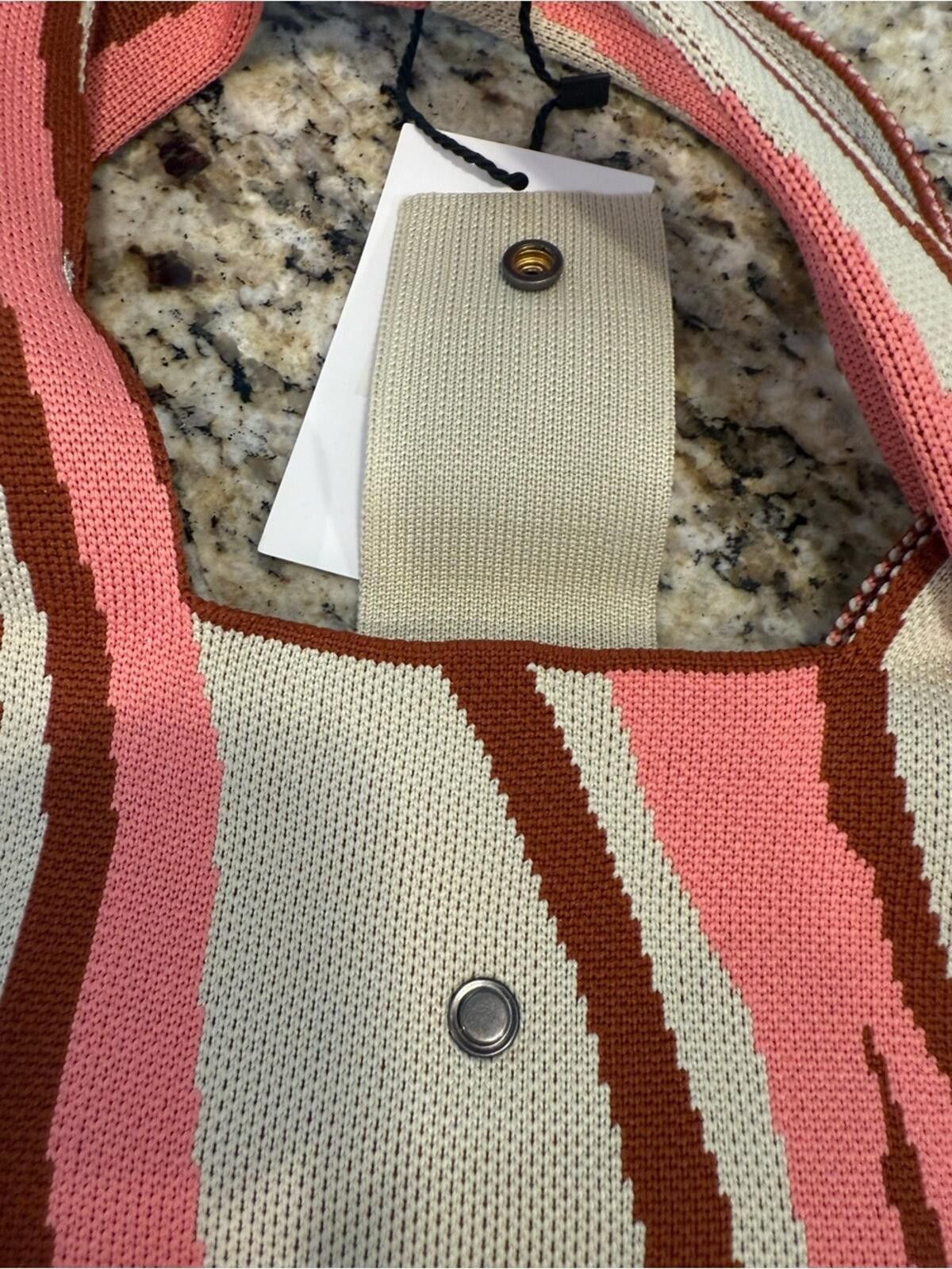 Other Viafore satchel handbag knit swirled cream pink & burgundy Size ONE SIZE - 2 Thumbnail