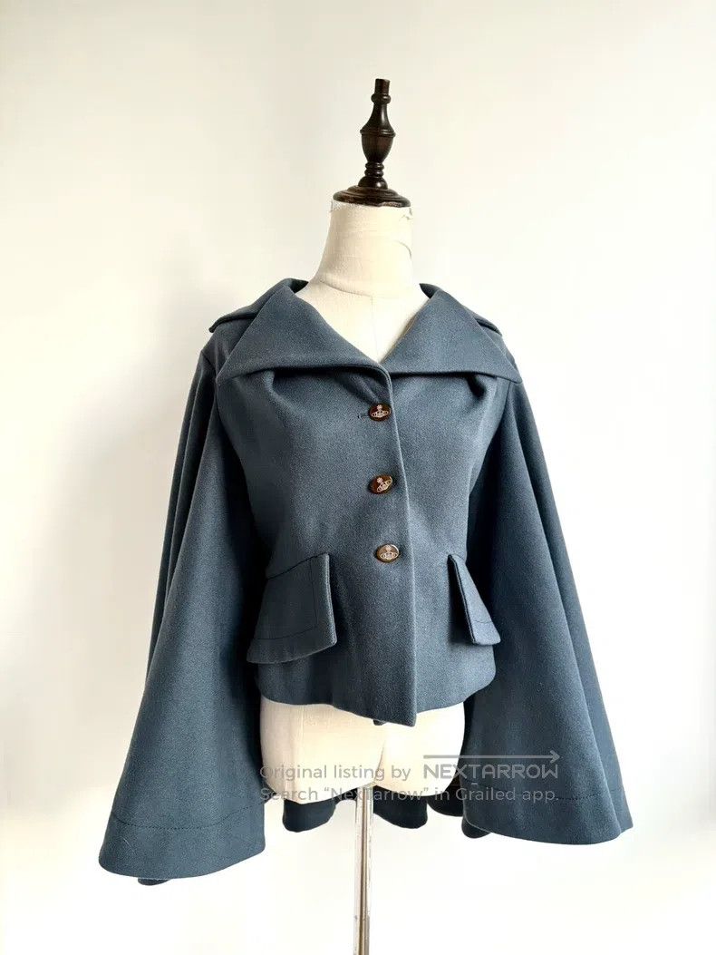 Vivienne Westwood Vivienne Westwood Vintage Morandi gray blue cloak coat Size L / US 10 / IT 46 - 1 Thumbnail