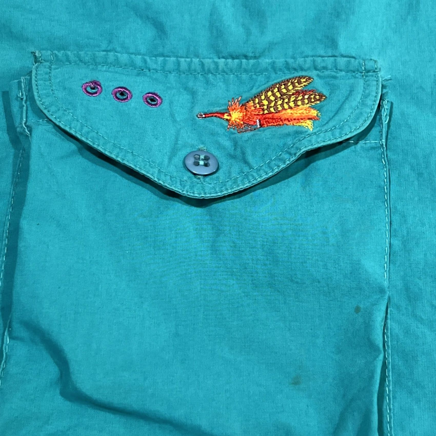 AQUA Columbia Bonefish Flats Shirt Men’s Large Vented Radial Sleeves Pockets Aqua Size US L / EU 52-54 / 3 - 4 Thumbnail